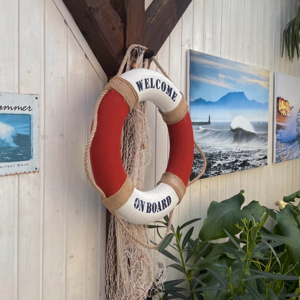 Rettungsring „Welcome on Board“ – 50 cm maritime Wanddeko