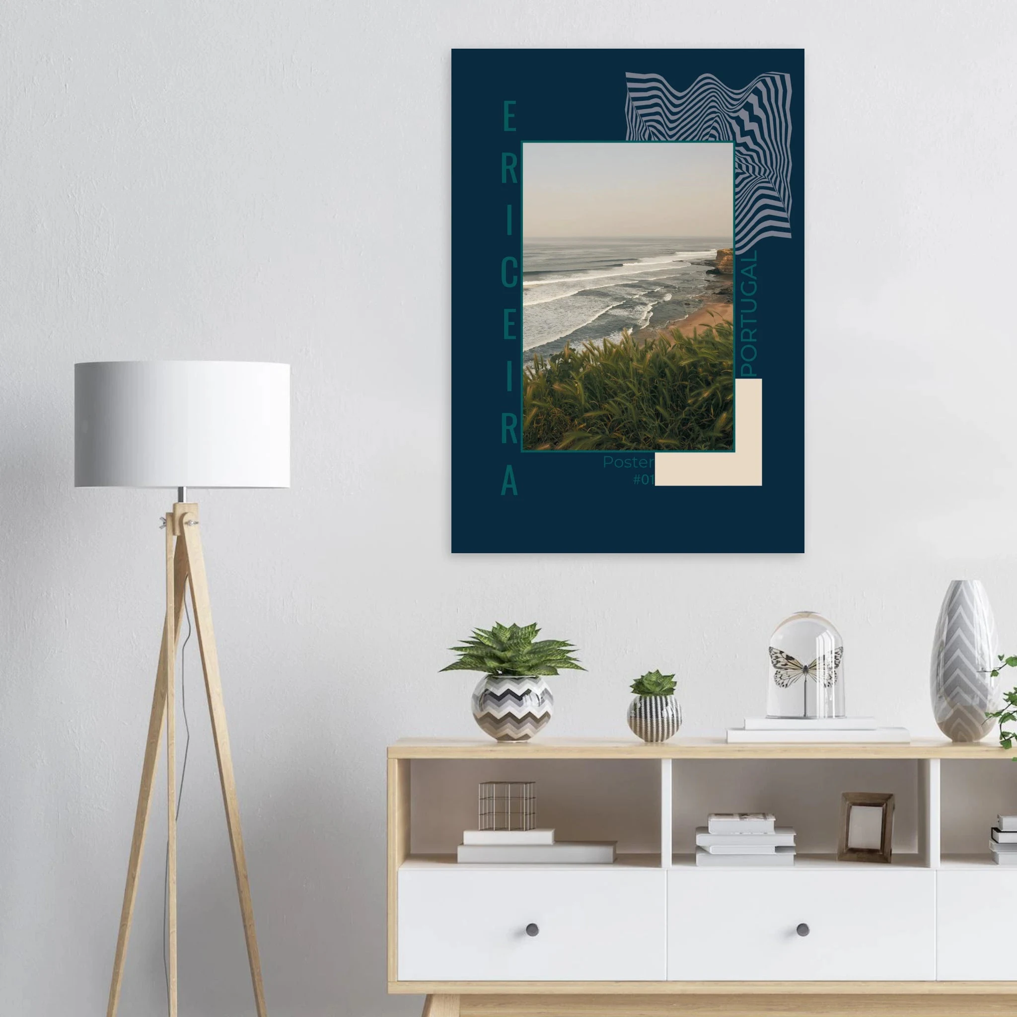 Ericeira, Portugal – World Surfing Reserve nördlich von Lissabon mit Reefbreaks wie Coxos und Ribeira d'Ilhas. Kunstdruck auf Alu-Dibond.