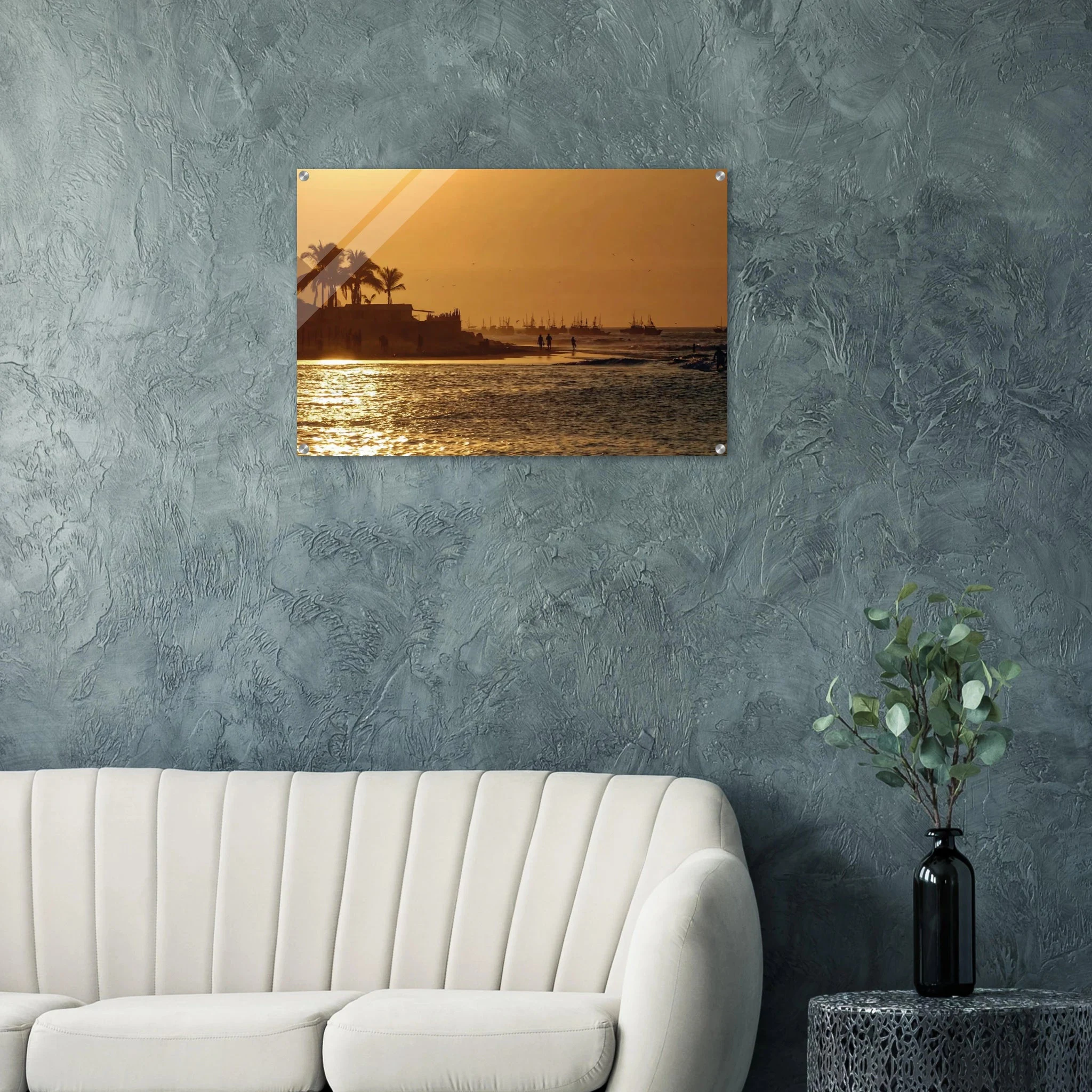 Mancora, Peru – Pazifik-Pointbreak im Norden Perus mit langen linken Wellen und warmem Wasser. Kunstdruck auf Acrylglas.