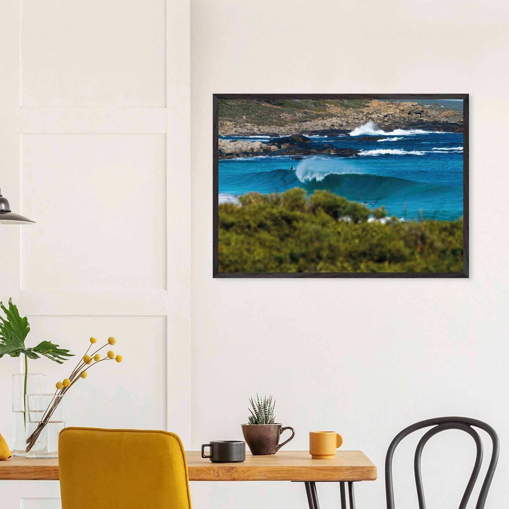 Margaret River, Australien – Westaustralische Region mit kräftigen Reefbreaks und mehreren Hai-relevanten Spots. Kunstdruck im Galerie-Holzrahmen auf mattem Premiumpapier.