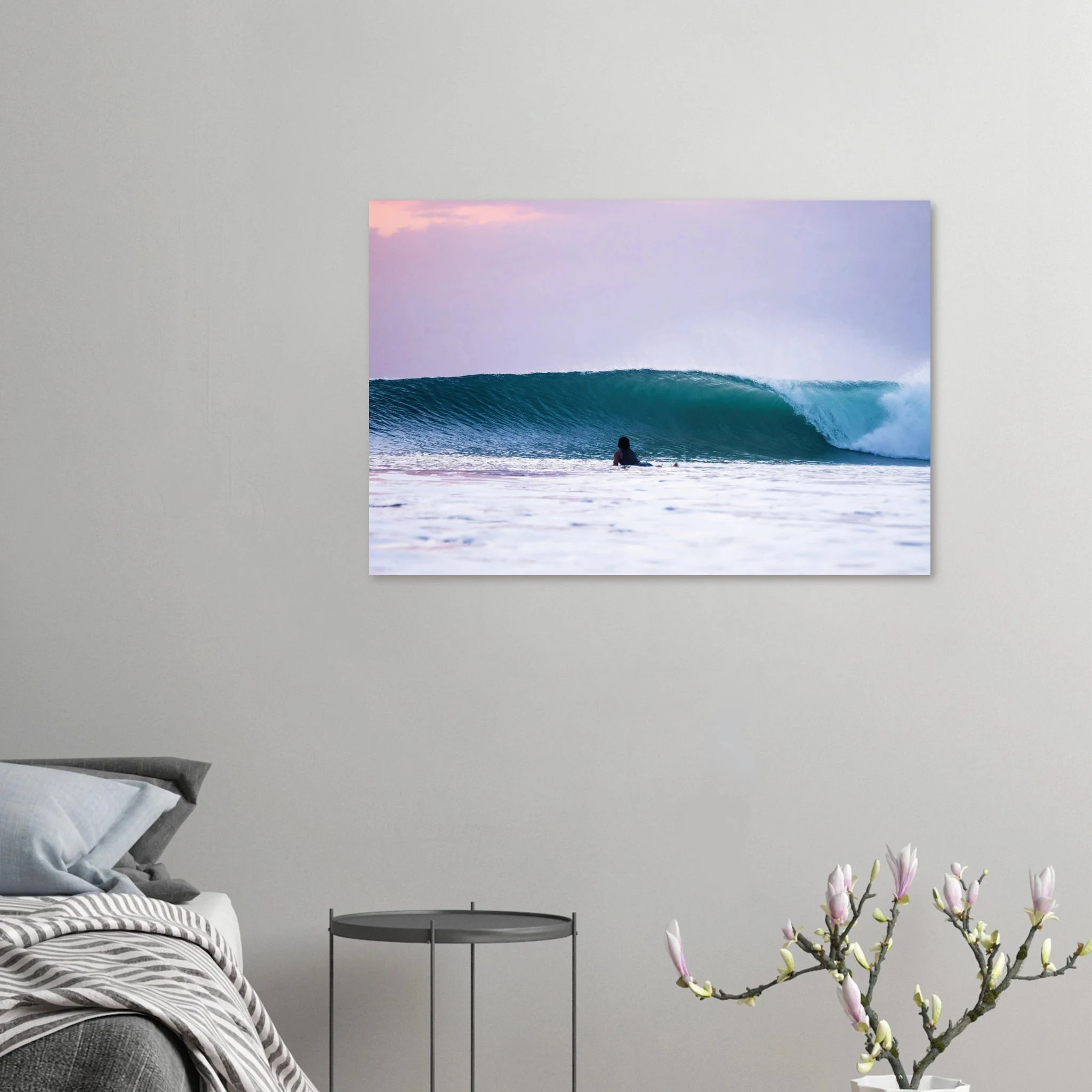 Kuta Beach, Bali (Indonesien) – Belebter Beachbreak im Süden Balis, klassischer Einsteiger-Spot mit weichen Wellen. Kunstdruck auf Alu-Dibond.