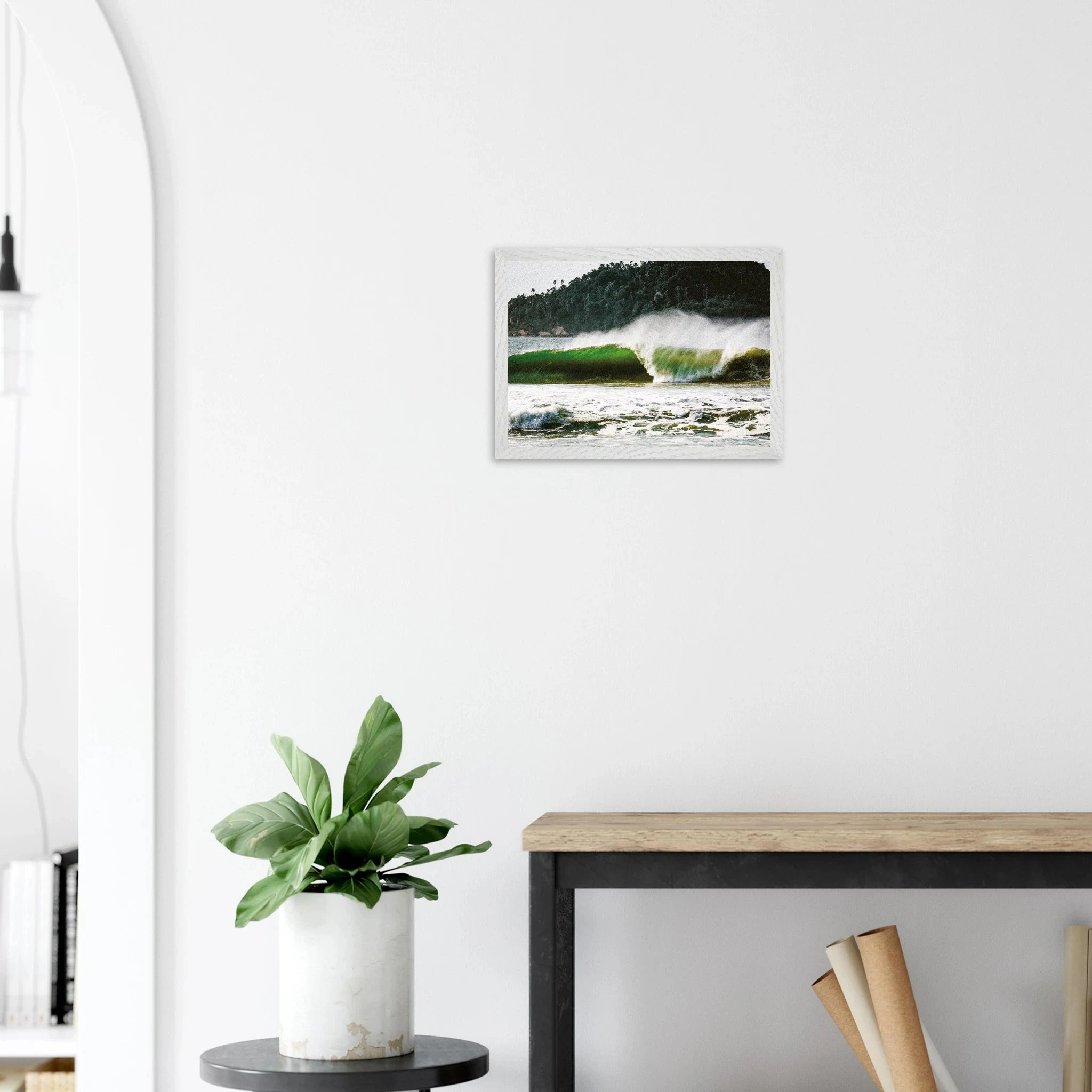 Florianópolis, Brasilien – Insel in Santa Catarina mit über 40 Stränden und Heimspot brasilianischer Pro-Surfer. Poster im Galerie-Holzrahmen.