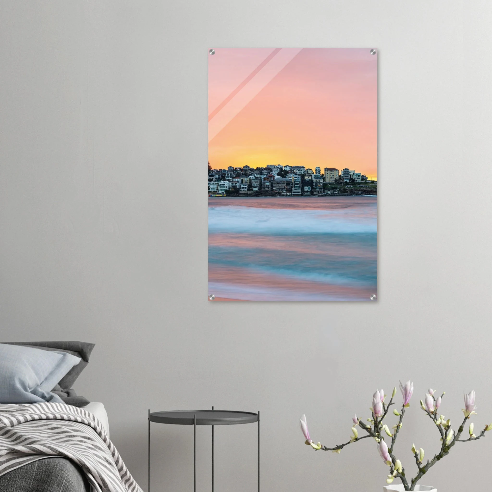 Bondi Beach, Australien – Ikonischer Stadtstrand im Osten Sydneys mit klassischem Beachbreak und Surfkultur-Geschichte. Kunstdruck auf Acrylglas.