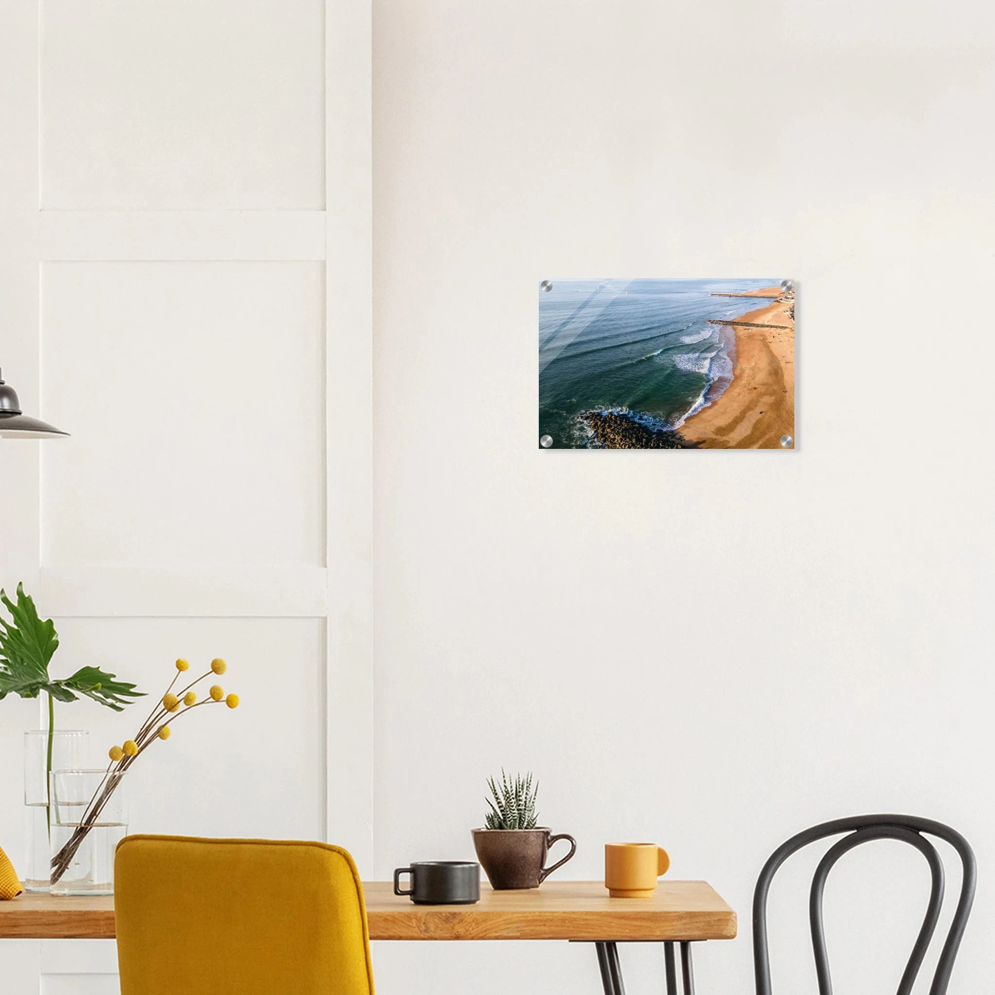 Capbreton, Frankreich – Hafenstadt an der französischen Atlantikküste mit Gouf-Canyon vor der Küste und kräftigen Beachbreaks. Kunstdruck auf Acrylglas.