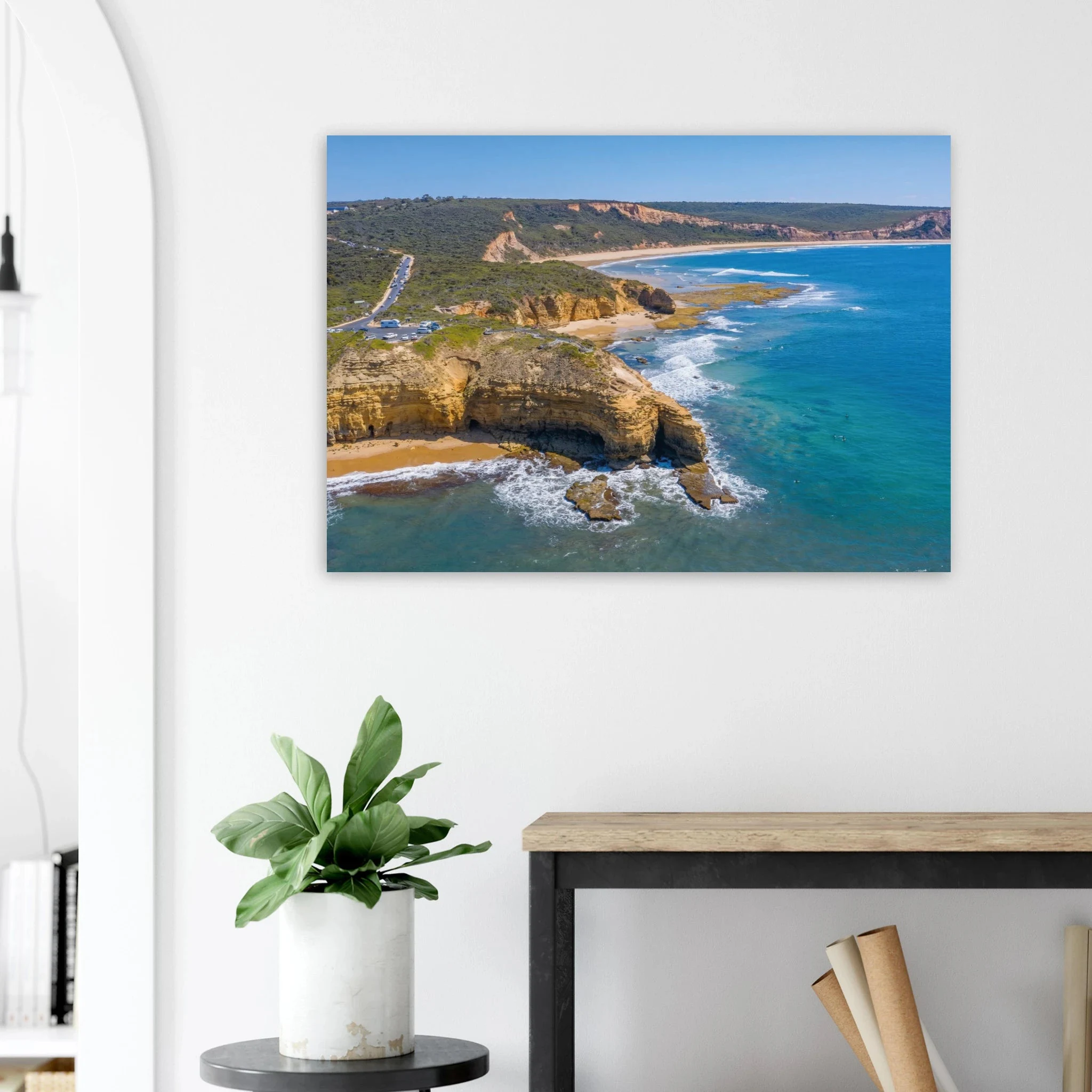 Torquay, Australien – Heimat der Bells Beach und Sitz der Surfmarken Rip Curl und Quiksilver in Victoria. Kunstdruck auf Alu-Dibond.