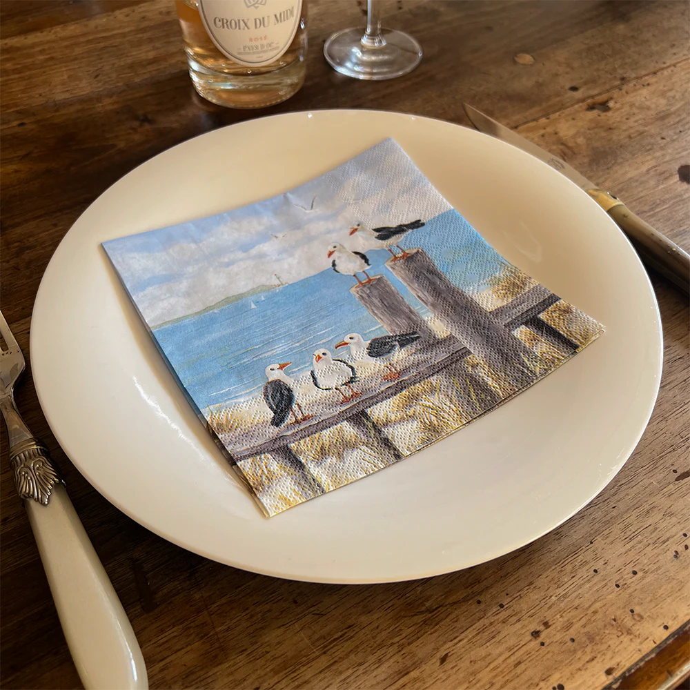 Maritime Servietten mit Strandmotiv