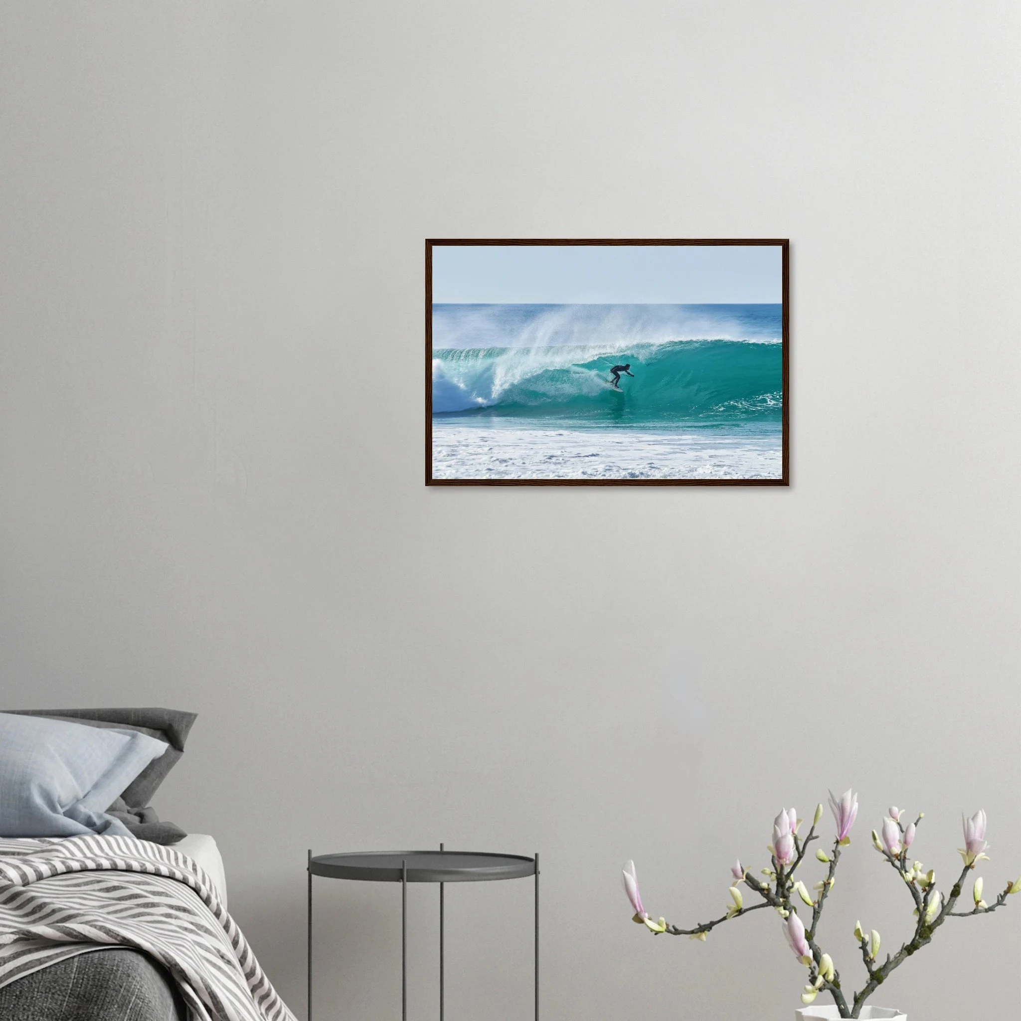 Siargao, Philippinen – Tropische Insel mit rechtem Reefbreak Cloud 9, Austragungsort der Siargao Cup. Poster im Holzrahmen.