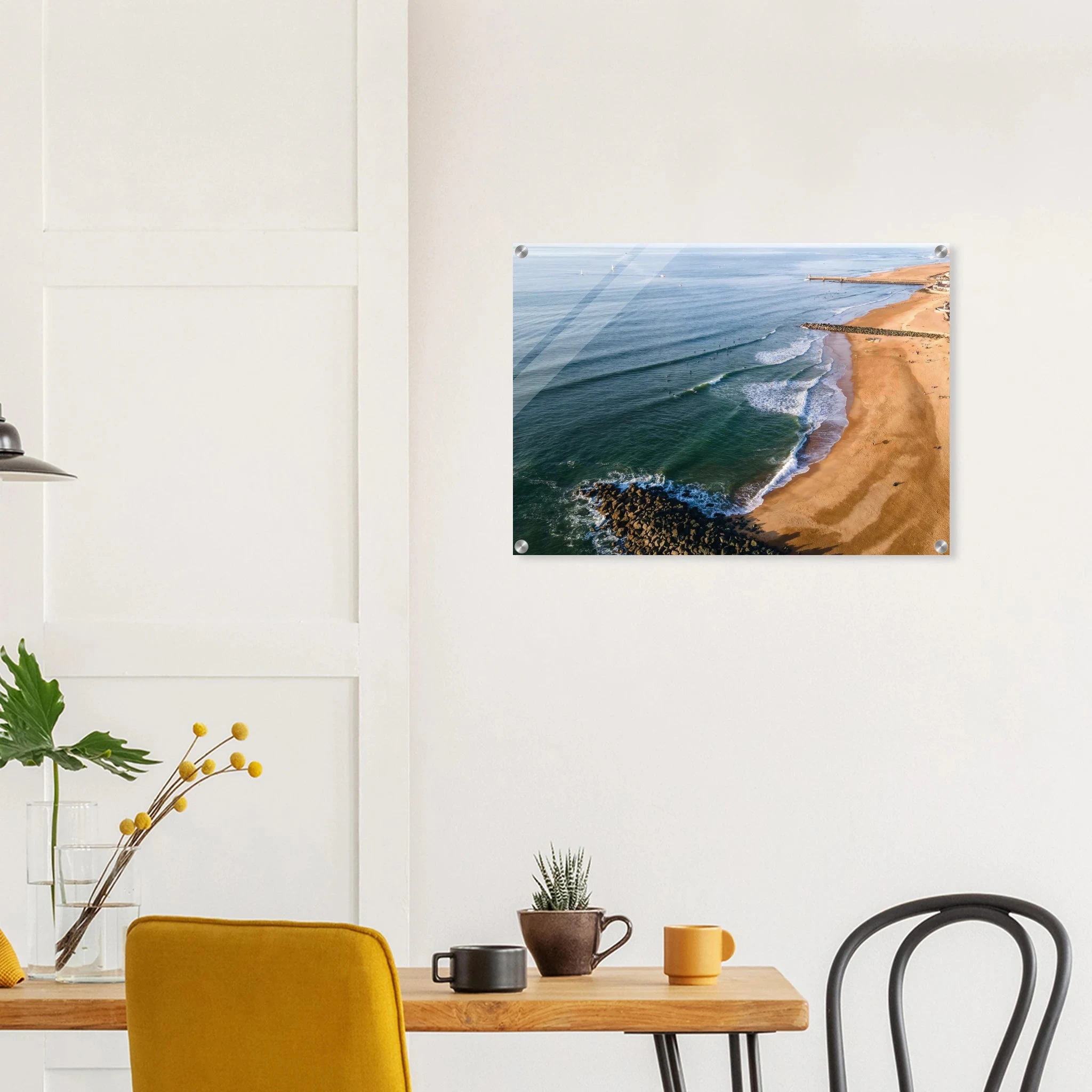 Capbreton, Frankreich – Hafenstadt an der französischen Atlantikküste mit Gouf-Canyon vor der Küste und kräftigen Beachbreaks. Kunstdruck auf Acrylglas.