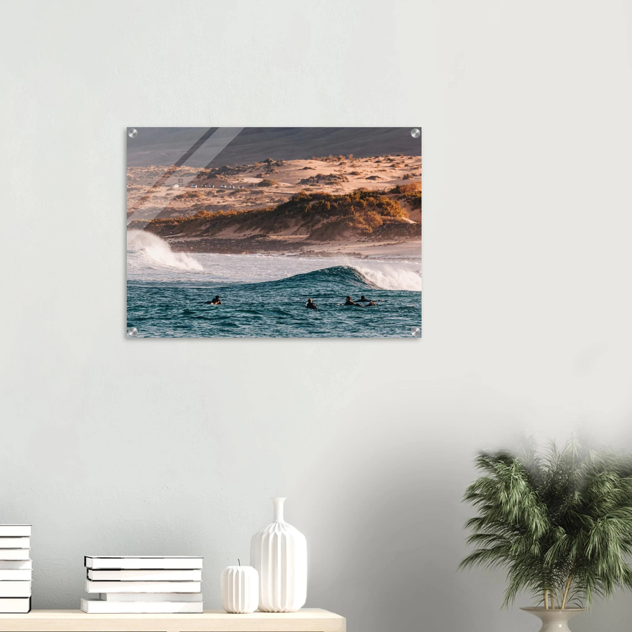 Fuerteventura, Spanien – Kanareninsel mit Vulkangestein-Reefbreaks im Norden und ganzjährig konstantem Atlantik-Swell. Kunstdruck auf Acrylglas.