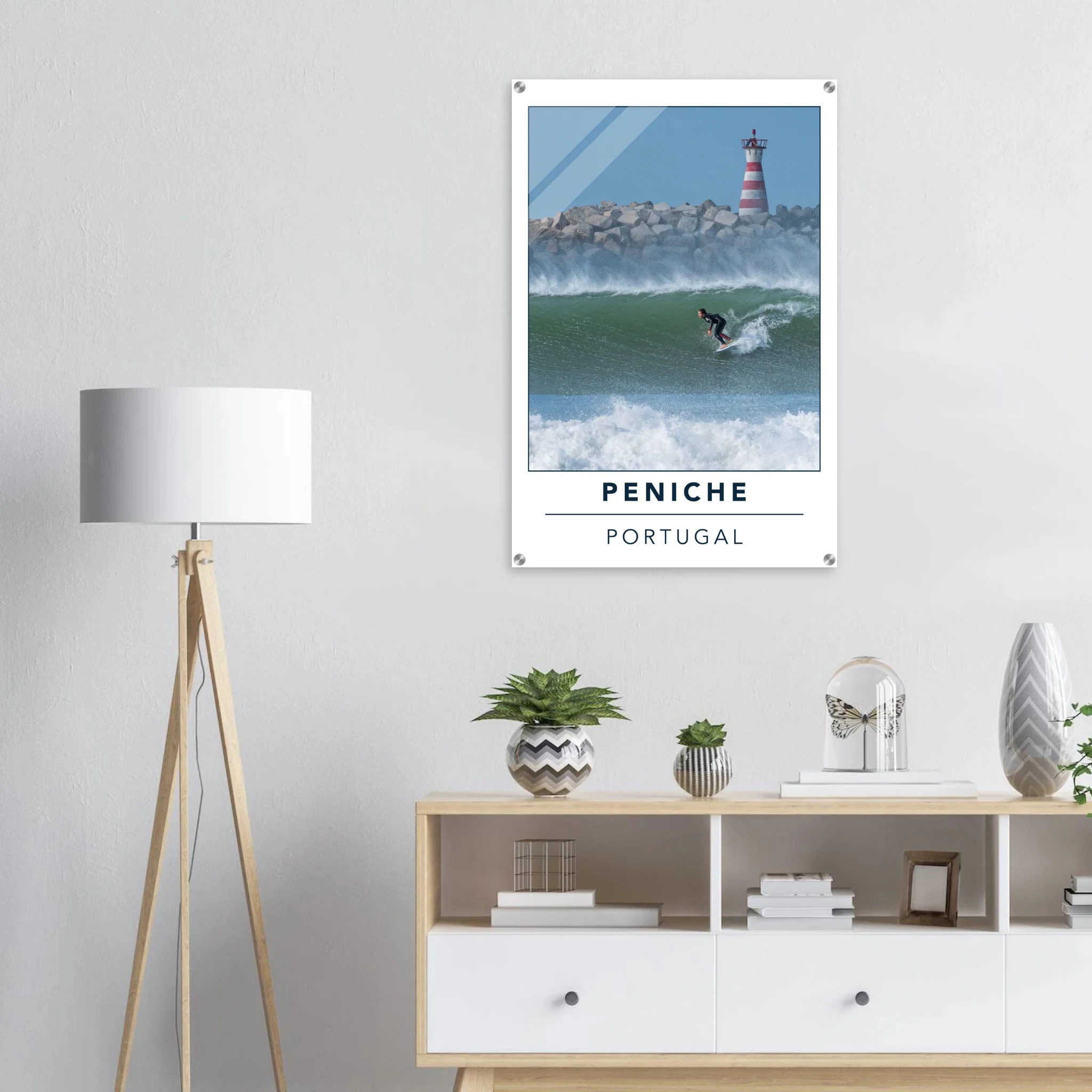 Peniche, Portugal – Halbinsel mit Supertubos-Beachbreak, Austragungsort der WSL Meo Rip Curl Pro Portugal. Kunstdruck auf Acrylglas.