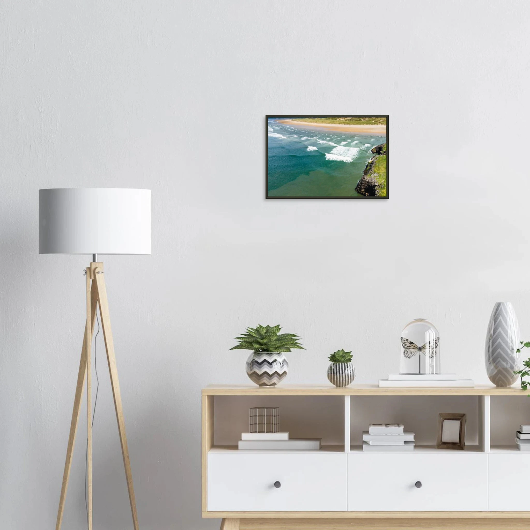 Bundoran, Irland – Atlantik-Surfspot in der Grafschaft Donegal mit Reefbreak The Peak und kaltem Wasser. Poster im Metallrahmen.
