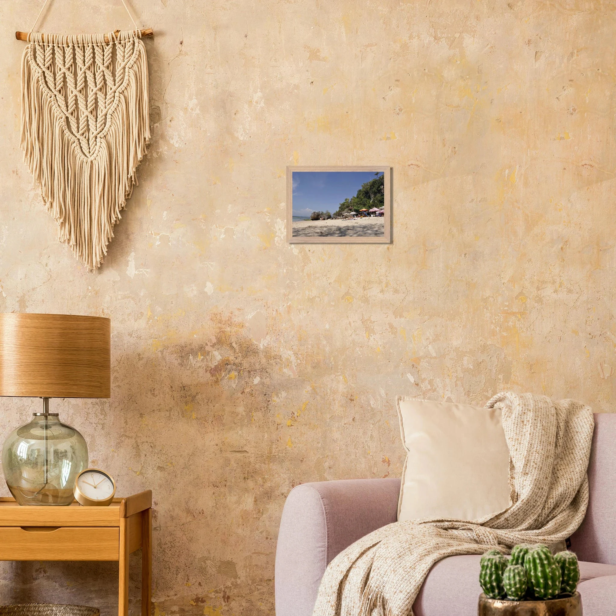 Padang Padang, Bali (Indonesien) – Linker Reefbreak auf der Bukit-Halbinsel, bekannt als balinesisches Pipeline-Pendant. Poster im Galerie-Holzrahmen.
