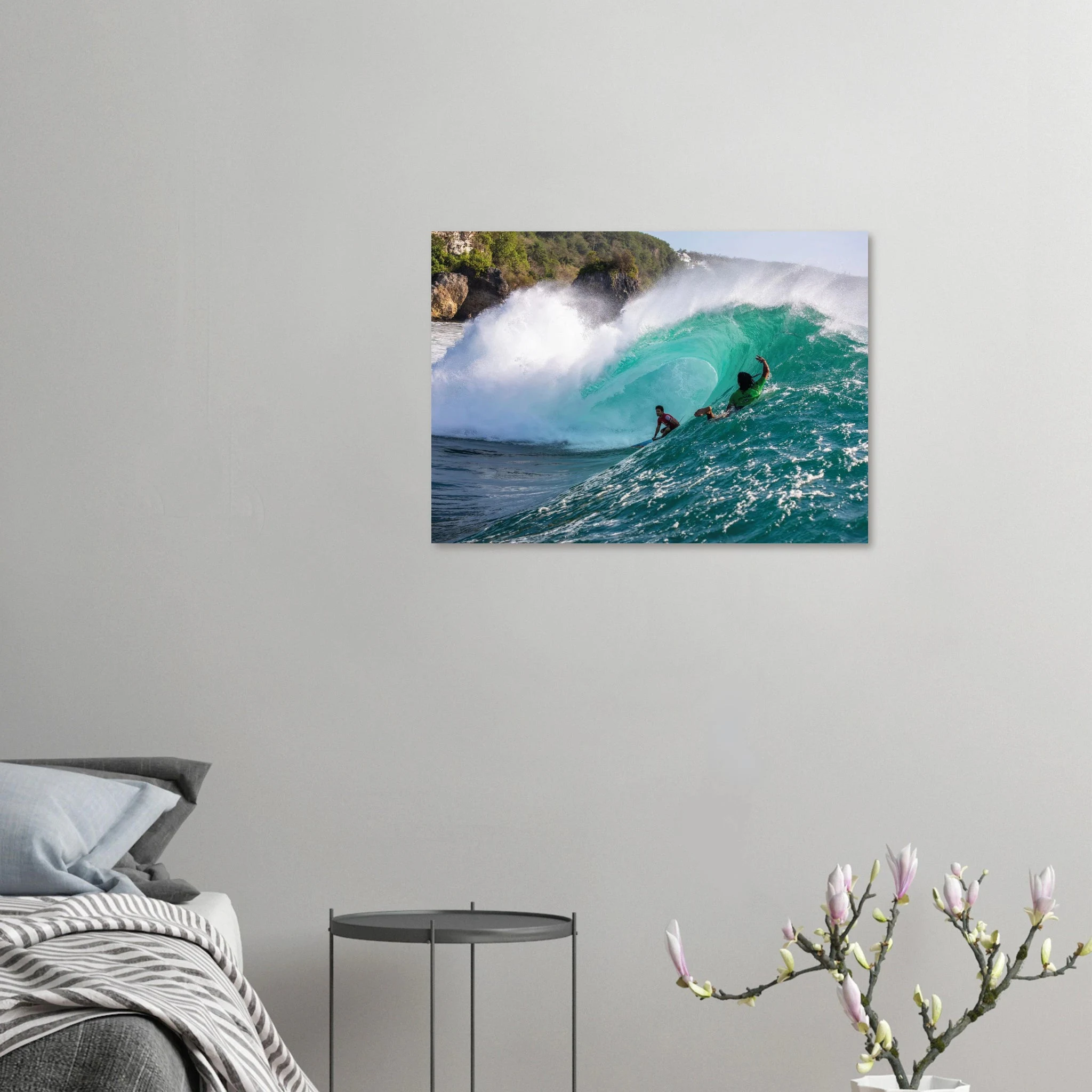Padang Padang, Bali (Indonesien) – Linker Reefbreak auf der Bukit-Halbinsel, bekannt als balinesisches Pipeline-Pendant. Kunstdruck auf Alu-Dibond.