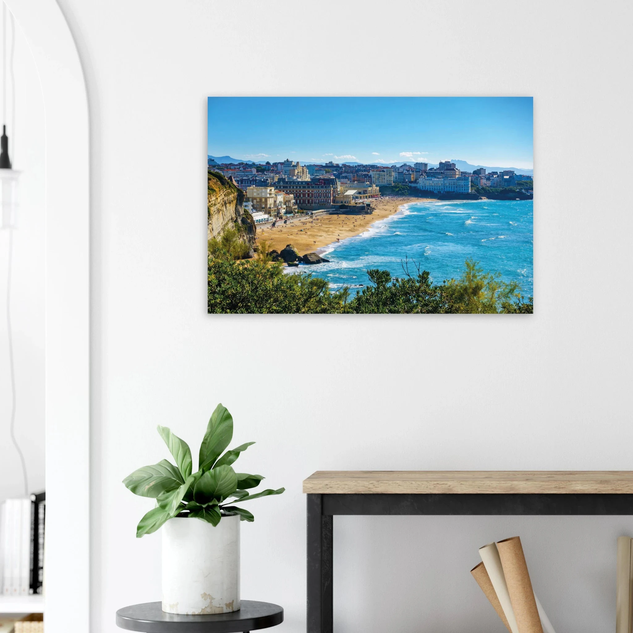 Biarritz, Frankreich – Mondäner Surfort am baskischen Atlantik, Wiege des europäischen Wellenreitens seit den 1950er-Jahren. Kunstdruck auf Alu-Dibond.