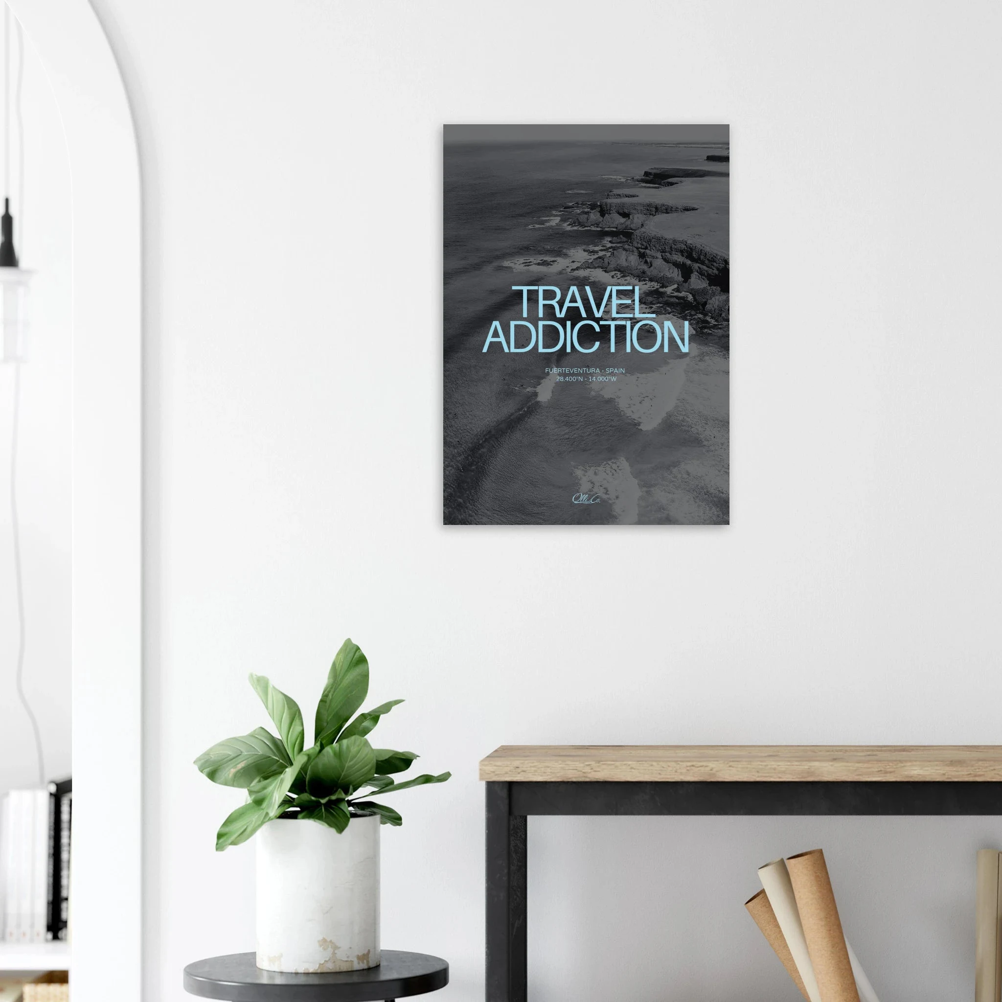 Fuerteventura, Spanien – Kanareninsel mit Vulkangestein-Reefbreaks im Norden und ganzjährig konstantem Atlantik-Swell. Poster.