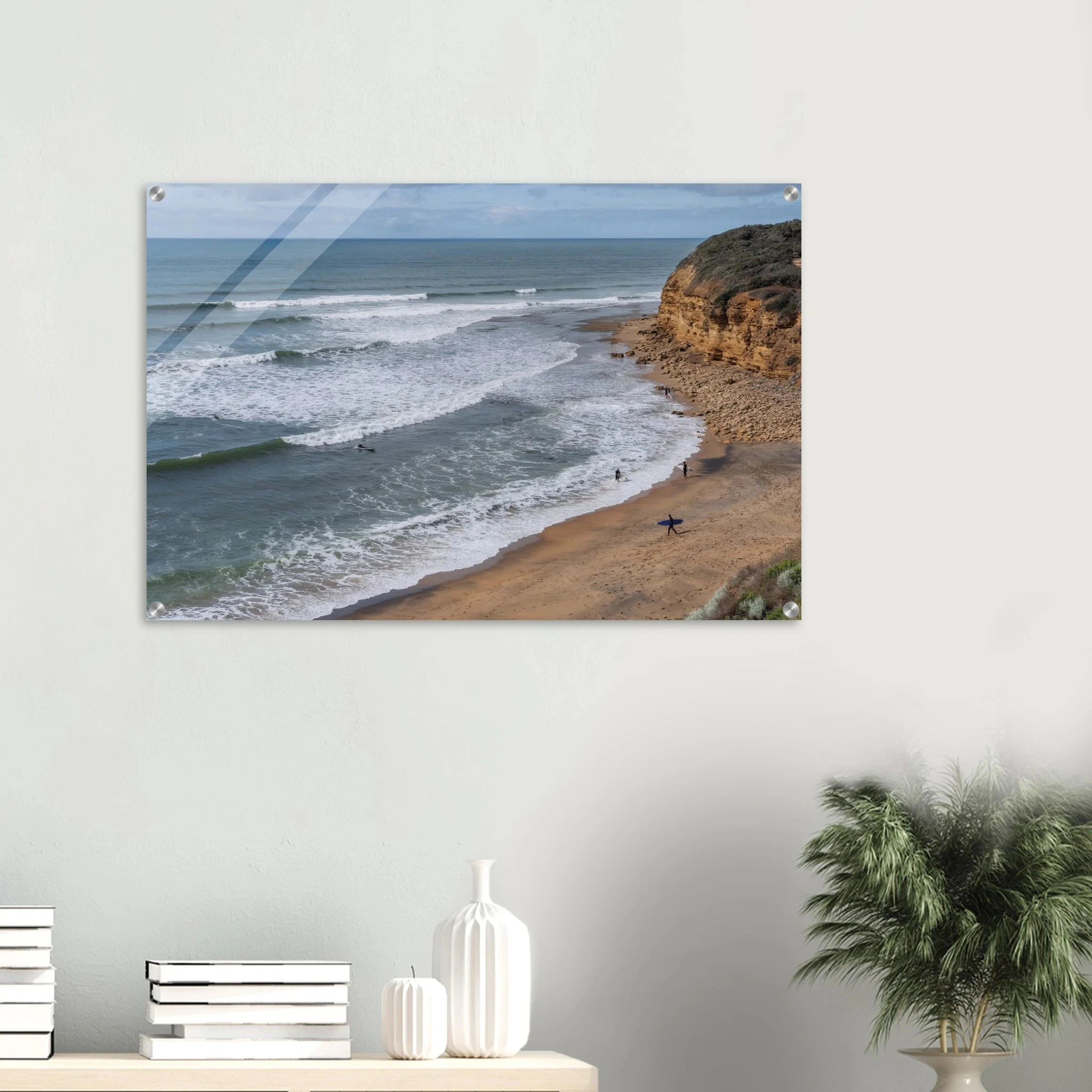 Torquay, Australien – Heimat der Bells Beach und Sitz der Surfmarken Rip Curl und Quiksilver in Victoria. Kunstdruck auf Acrylglas.