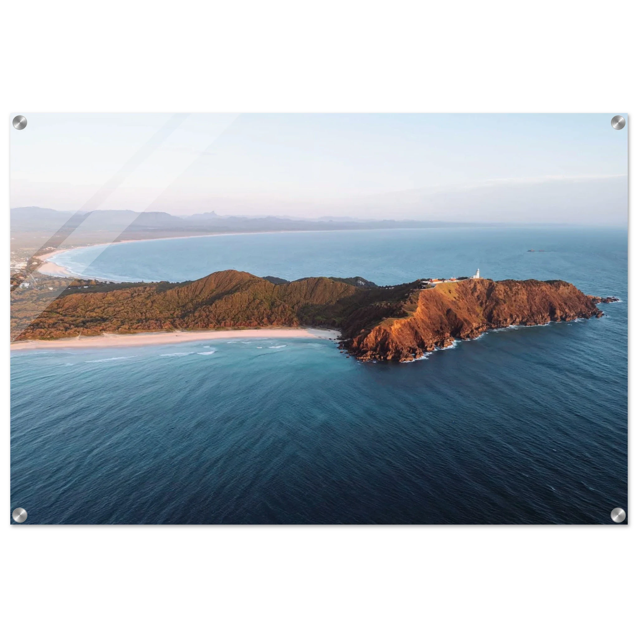 Byron Bay, Australien – Östlichster Punkt Australiens mit langen Pointbreaks und entspanntem Longboard-Flair. Kunstdruck auf Acrylglas.