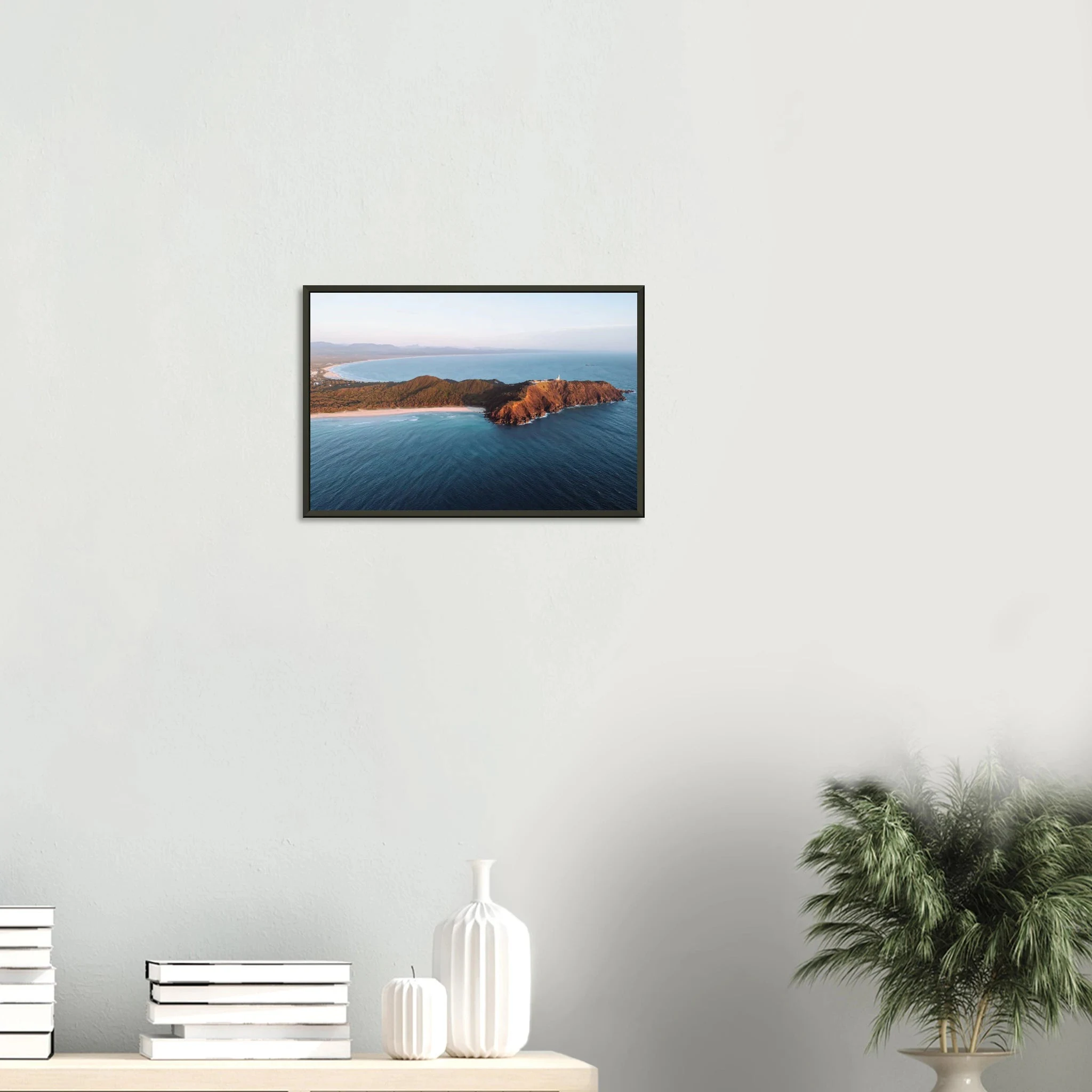 Byron Bay, Australien – Östlichster Punkt Australiens mit langen Pointbreaks und entspanntem Longboard-Flair. Poster im Metallrahmen.