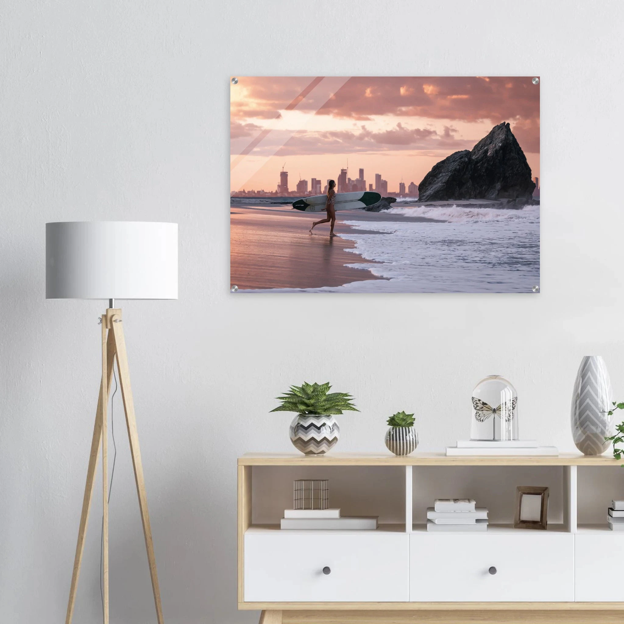 Gold Coast, Australien – Queensland-Küste mit Superbank Pointbreaks wie Snapper Rocks und Kirra. Kunstdruck auf Acrylglas.