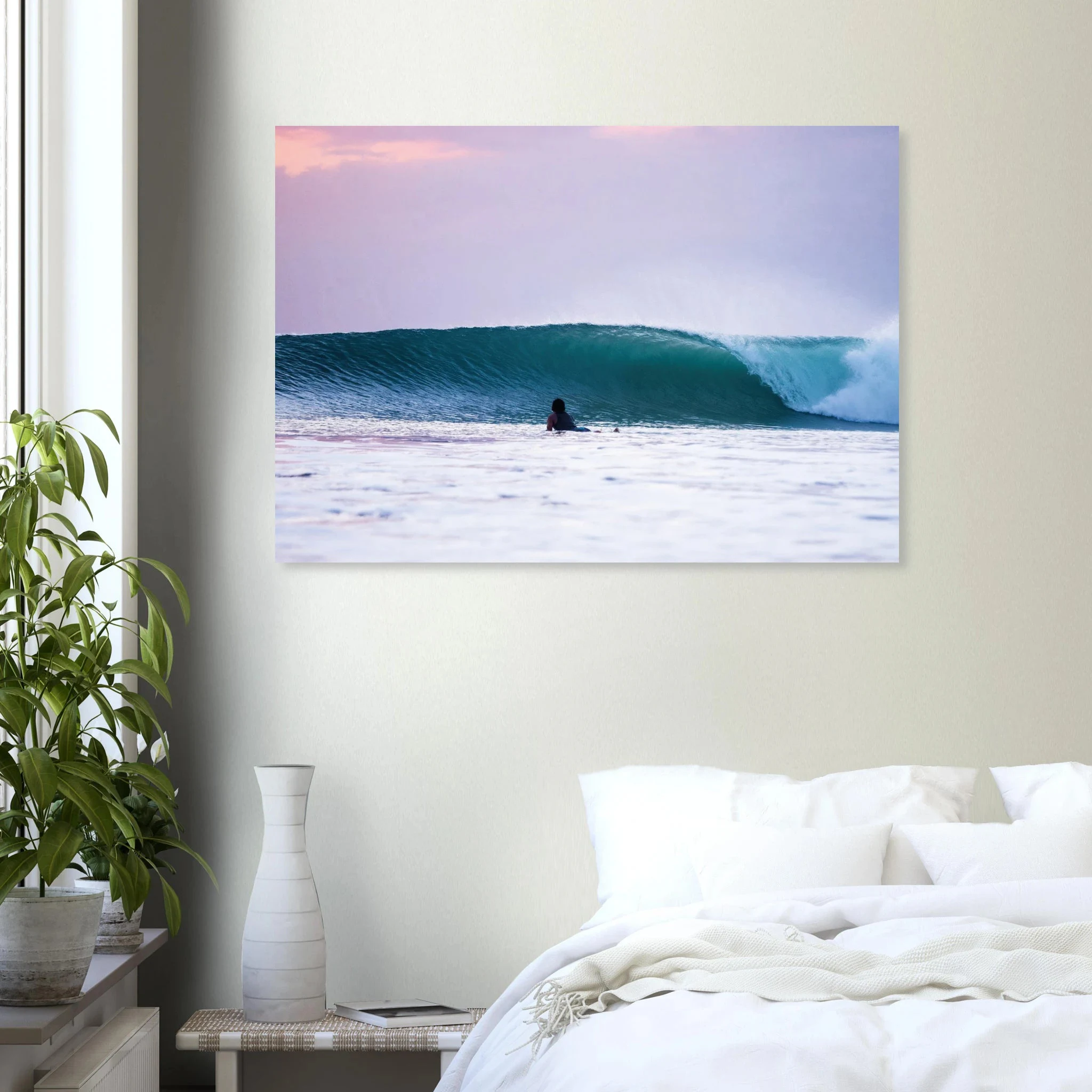 Kuta Beach, Bali (Indonesien) – Belebter Beachbreak im Süden Balis, klassischer Einsteiger-Spot mit weichen Wellen. Kunstdruck auf Alu-Dibond.