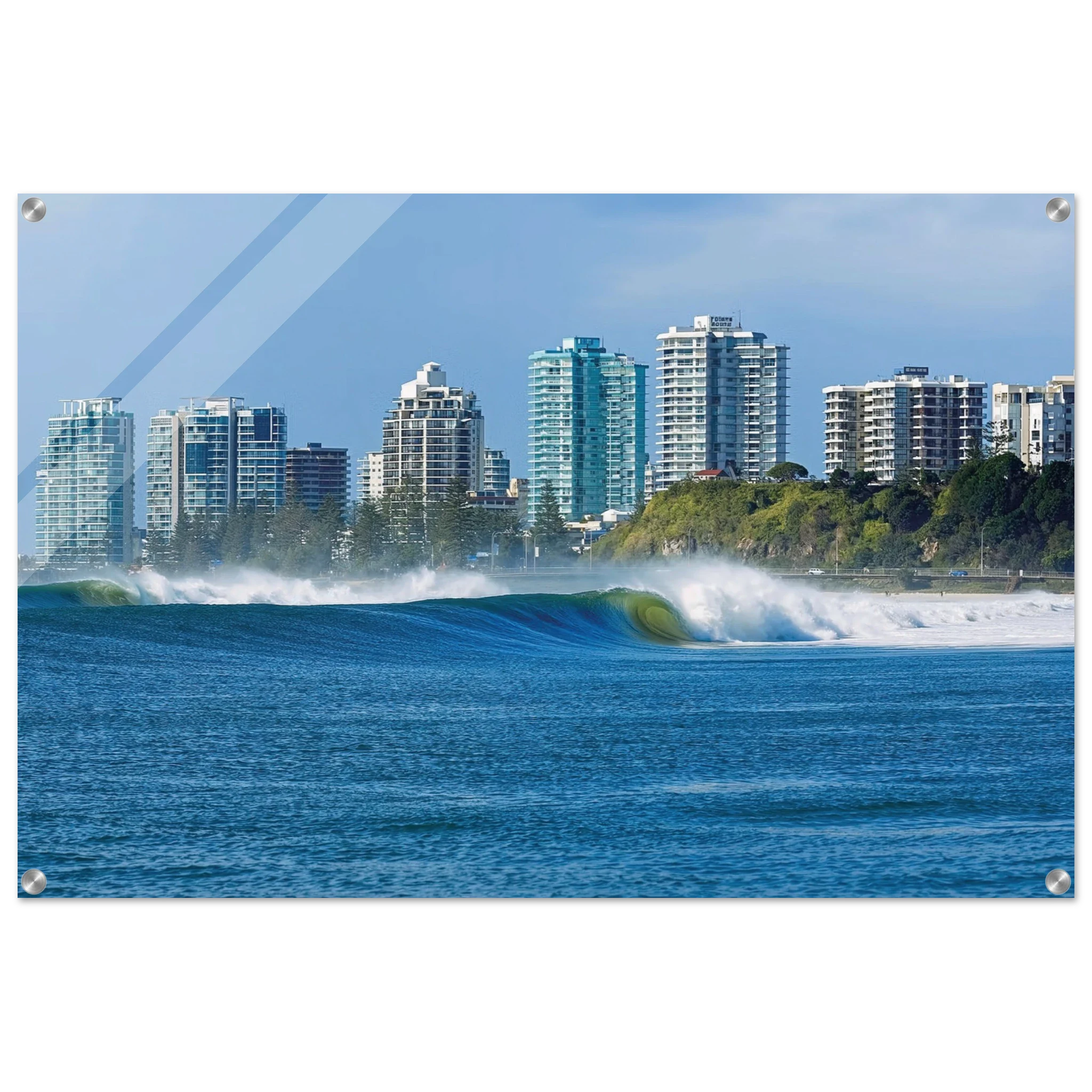 Gold Coast, Australien – Queensland-Küste mit Superbank Pointbreaks wie Snapper Rocks und Kirra. Kunstdruck auf Acrylglas.