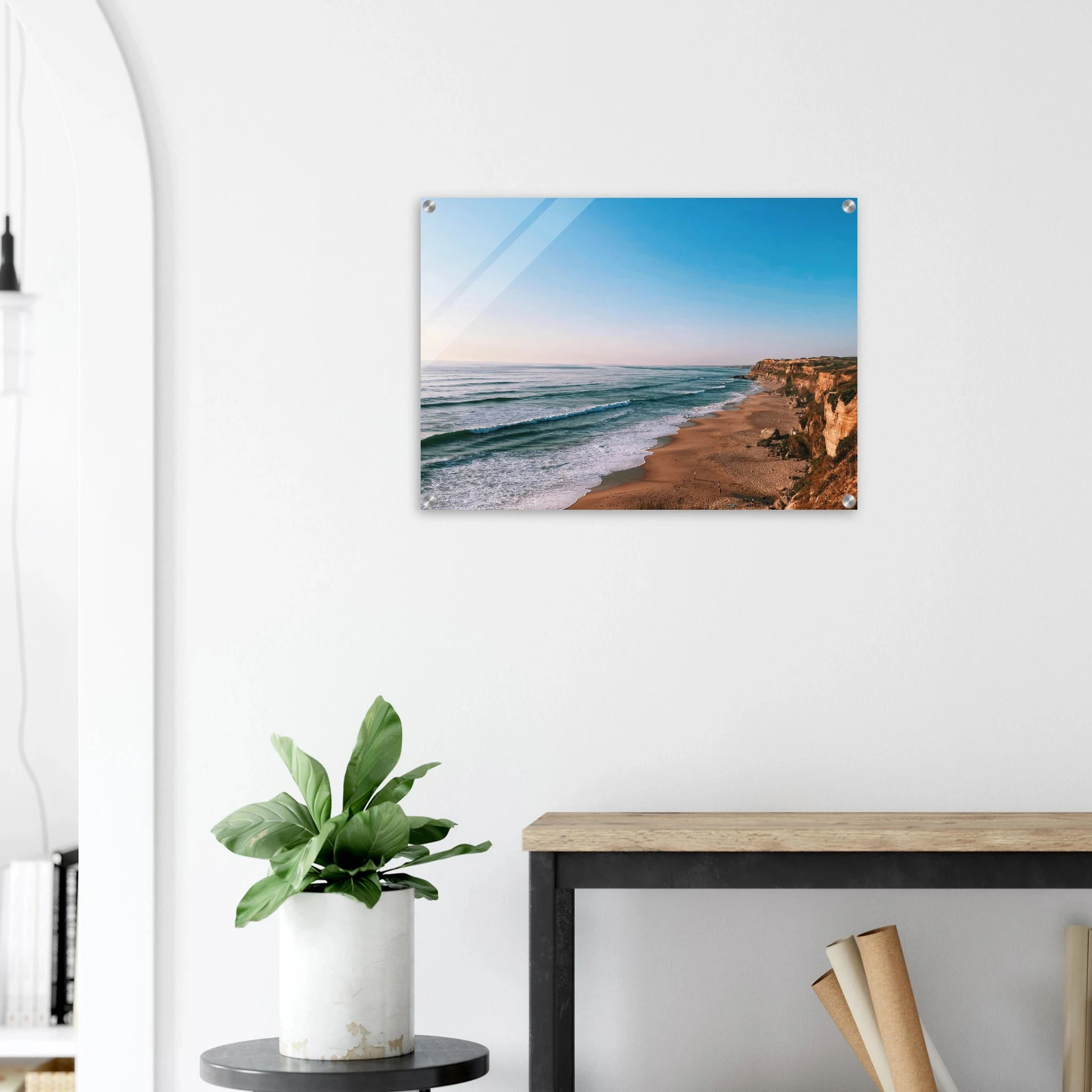 Santa Cruz, Spanien – Kanarische Hauptstadt Teneriffas mit Reefbreaks an der Nordküste wie El Confital. Kunstdruck auf Acrylglas.
