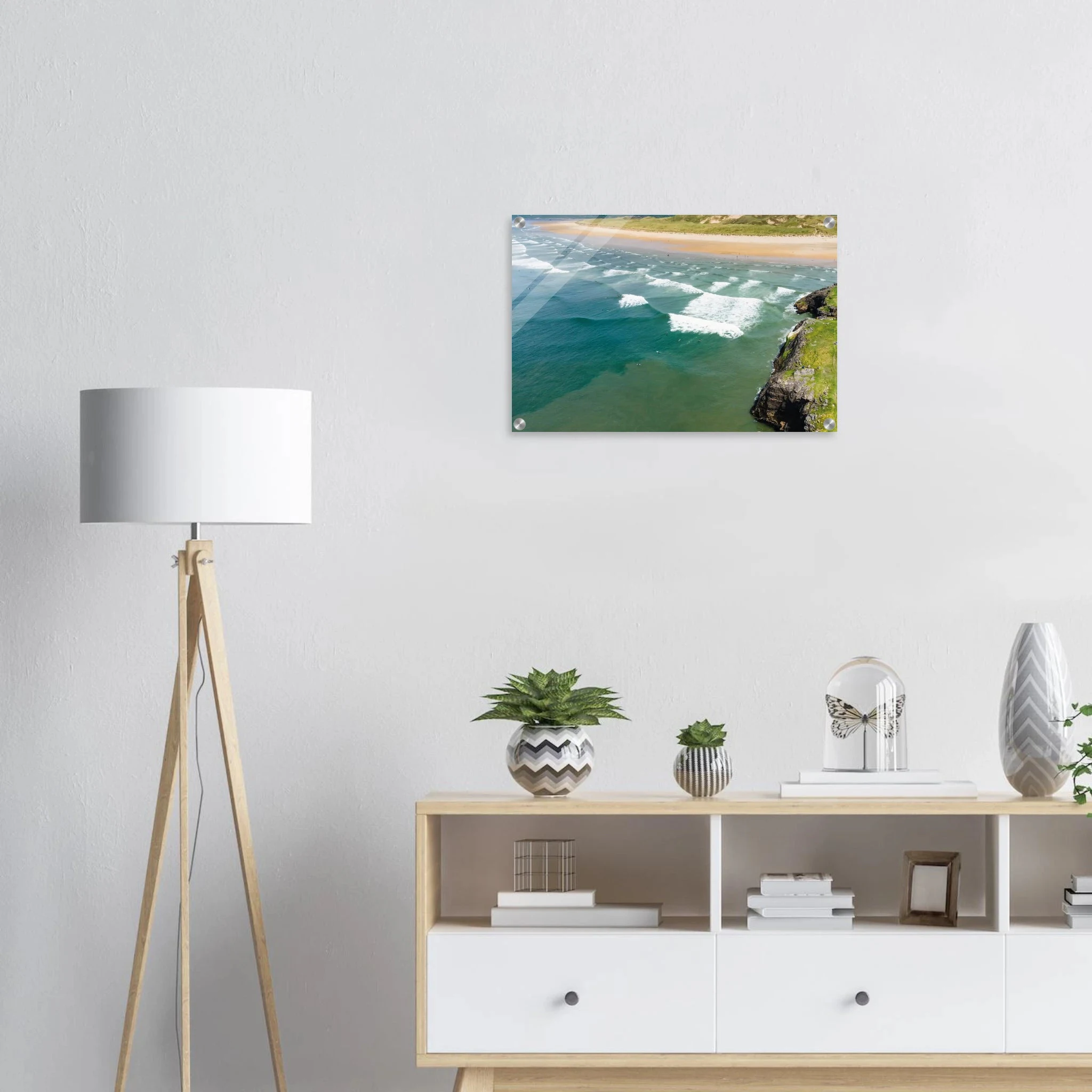 Bundoran, Irland – Atlantik-Surfspot in der Grafschaft Donegal mit Reefbreak The Peak und kaltem Wasser. Kunstdruck auf Acrylglas.