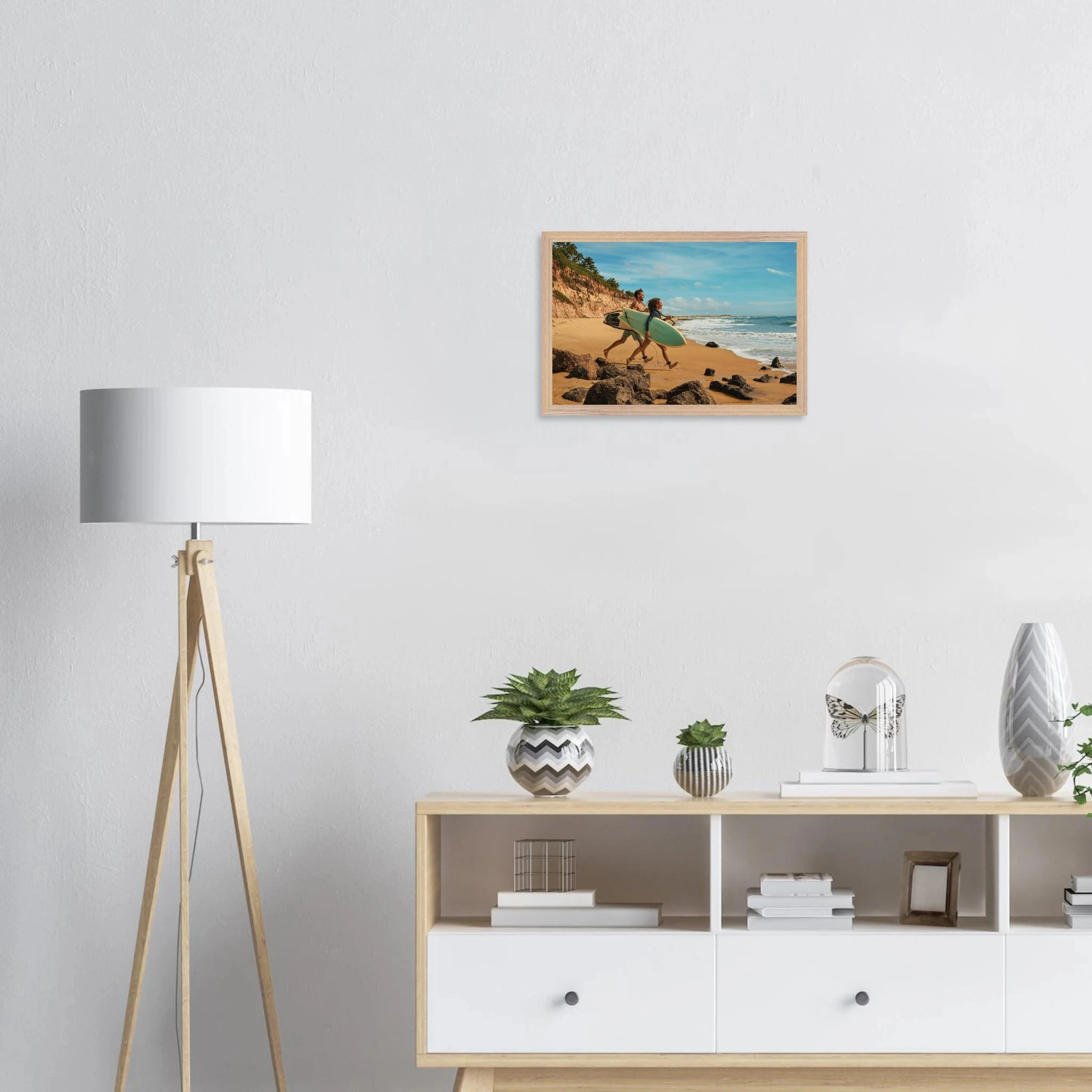 Florianópolis, Brasilien – Insel in Santa Catarina mit über 40 Stränden und Heimspot brasilianischer Pro-Surfer. Poster im Galerie-Holzrahmen.