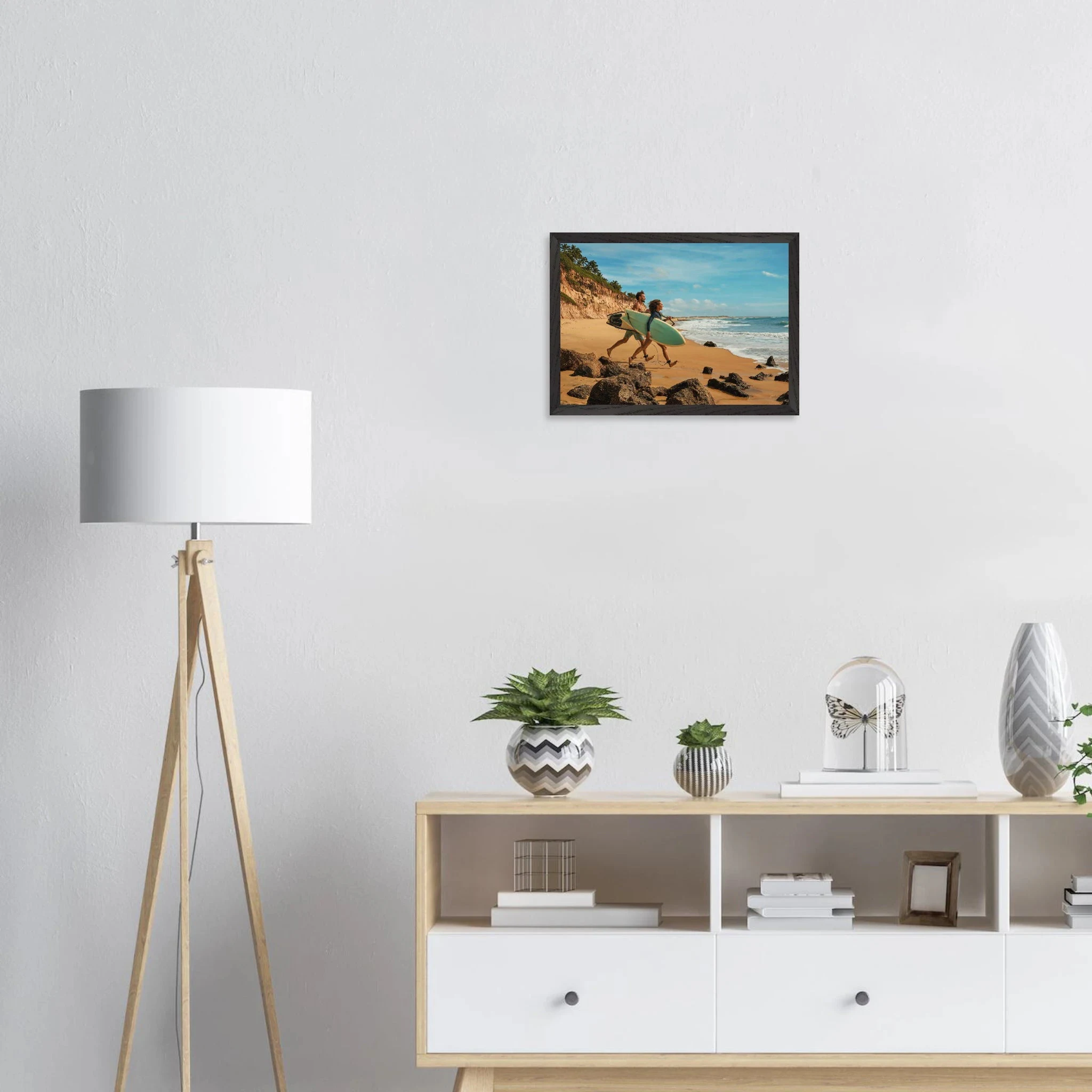 Florianópolis, Brasilien – Insel in Santa Catarina mit über 40 Stränden und Heimspot brasilianischer Pro-Surfer. Poster im Galerie-Holzrahmen.