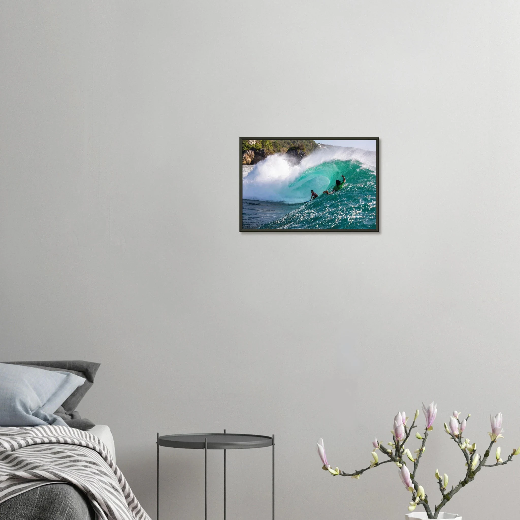 Padang Padang, Bali (Indonesien) – Linker Reefbreak auf der Bukit-Halbinsel, bekannt als balinesisches Pipeline-Pendant. Poster im Metallrahmen.