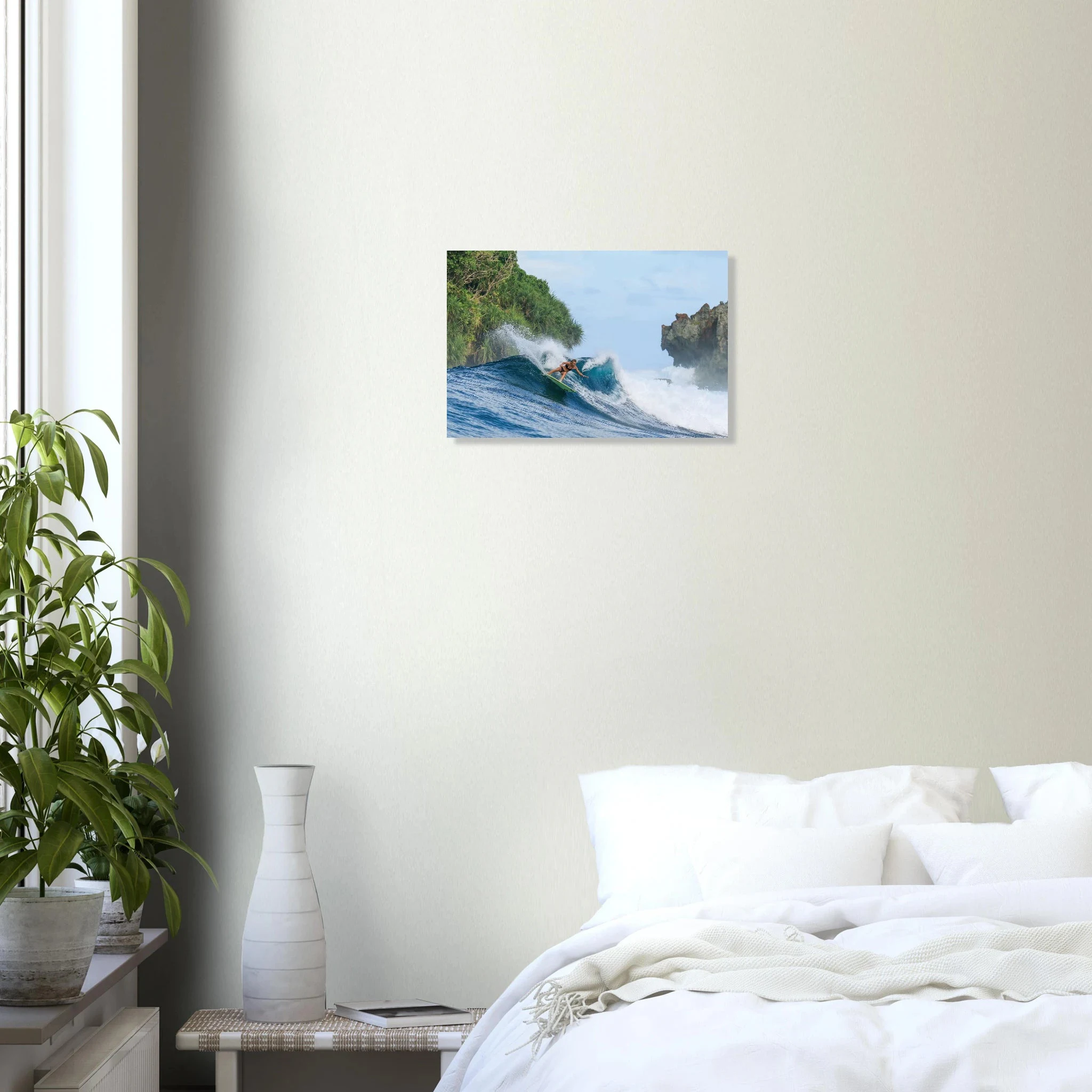 Siargao, Philippinen – Tropische Insel mit rechtem Reefbreak Cloud 9, Austragungsort der Siargao Cup. Kunstdruck auf Alu-Dibond.