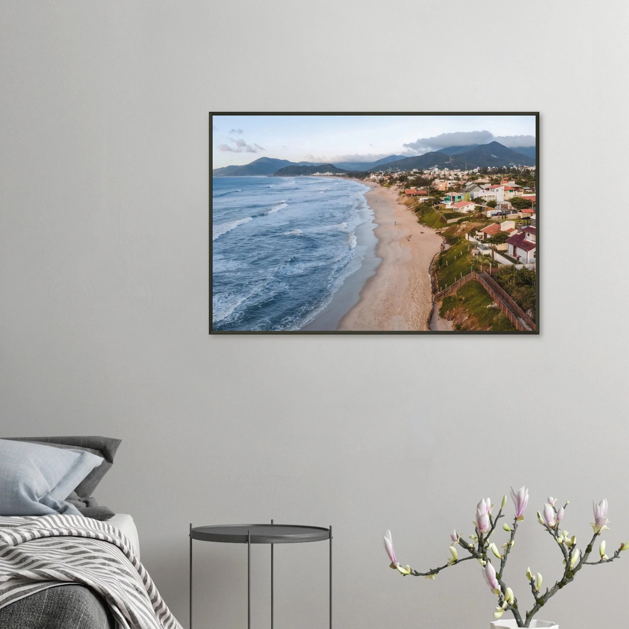 Florianópolis, Brasilien – Insel in Santa Catarina mit über 40 Stränden und Heimspot brasilianischer Pro-Surfer. Poster im Metallrahmen.