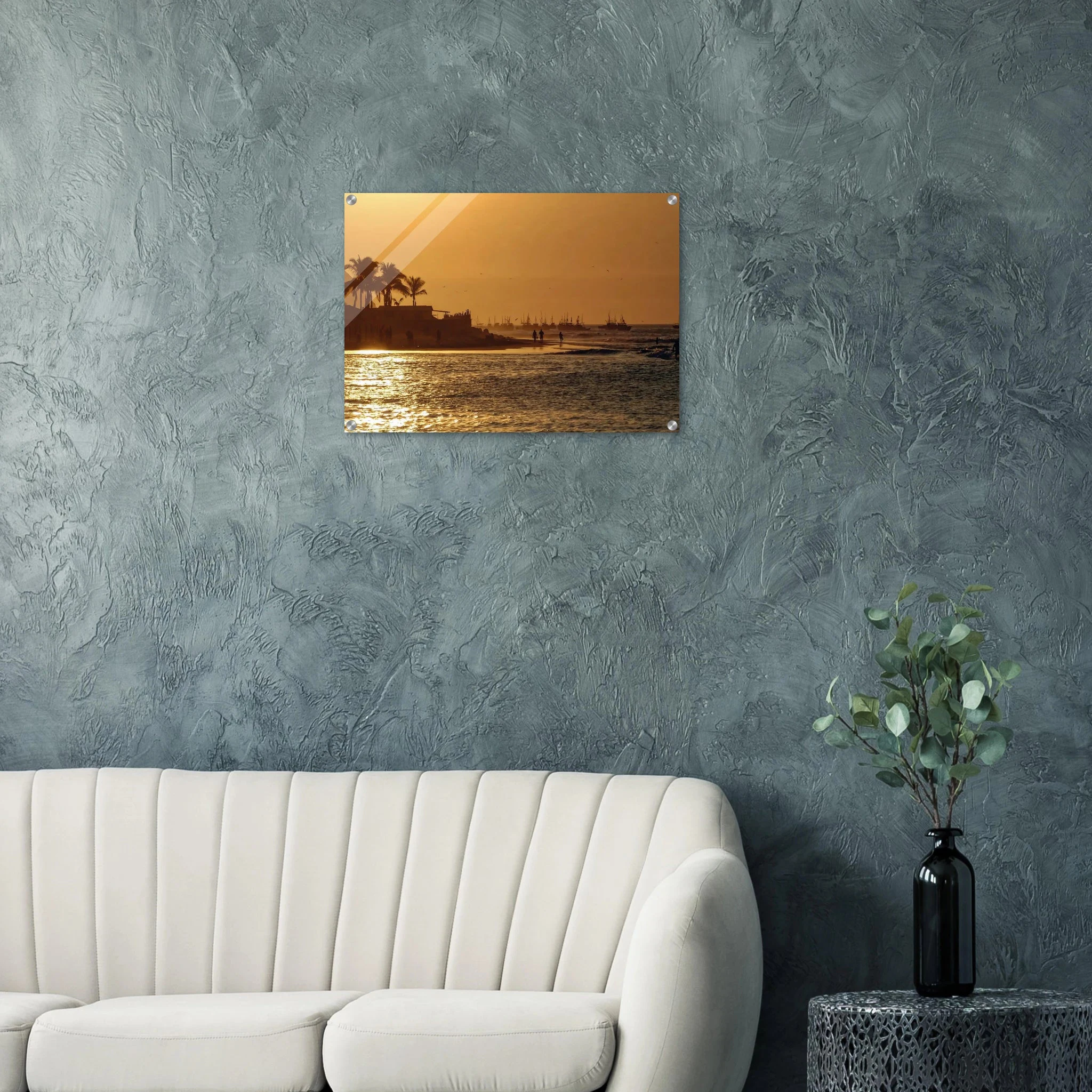 Mancora, Peru – Pazifik-Pointbreak im Norden Perus mit langen linken Wellen und warmem Wasser. Kunstdruck auf Acrylglas.