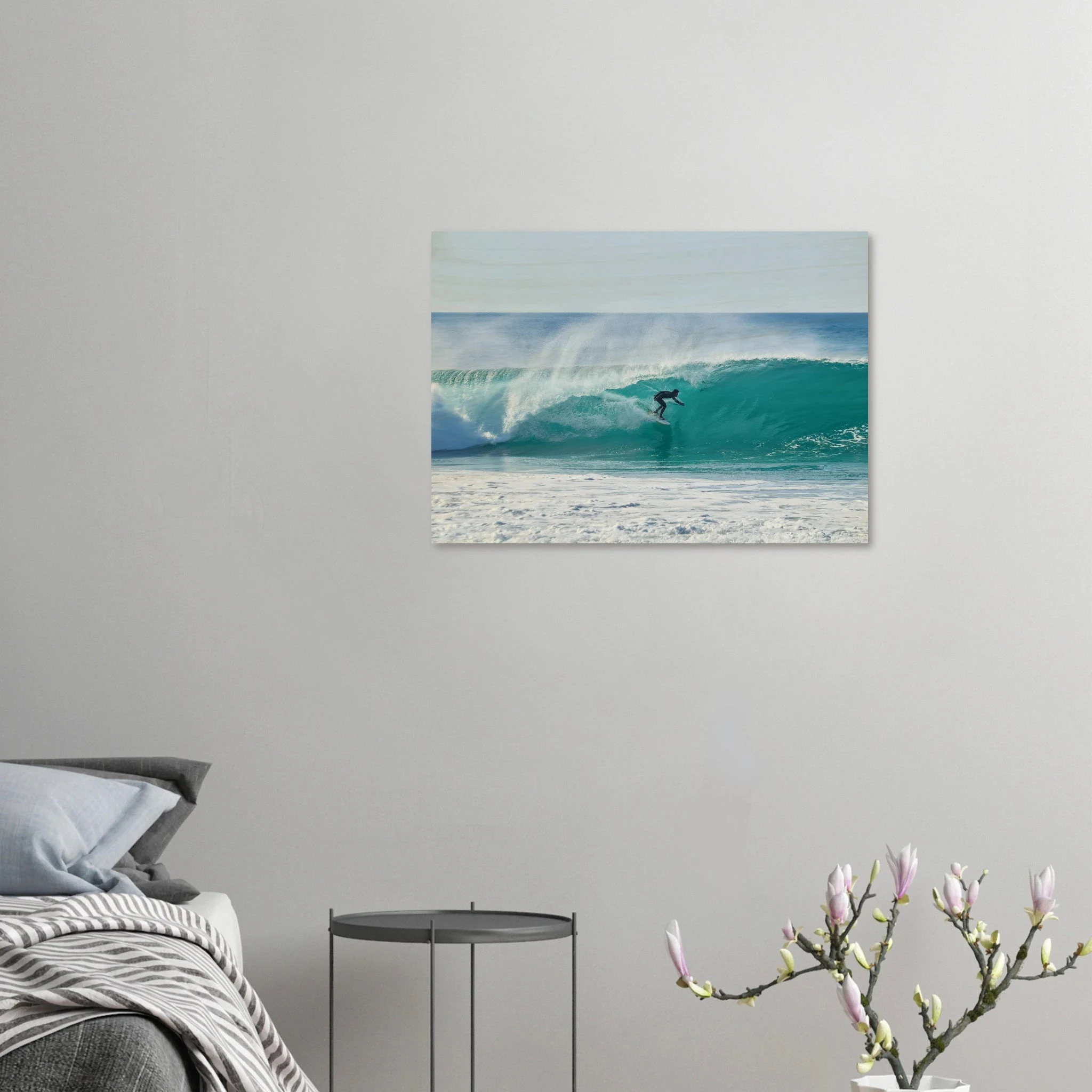 Siargao, Philippinen – Tropische Insel mit rechtem Reefbreak Cloud 9, Austragungsort der Siargao Cup. Kunstdruck auf Holz.