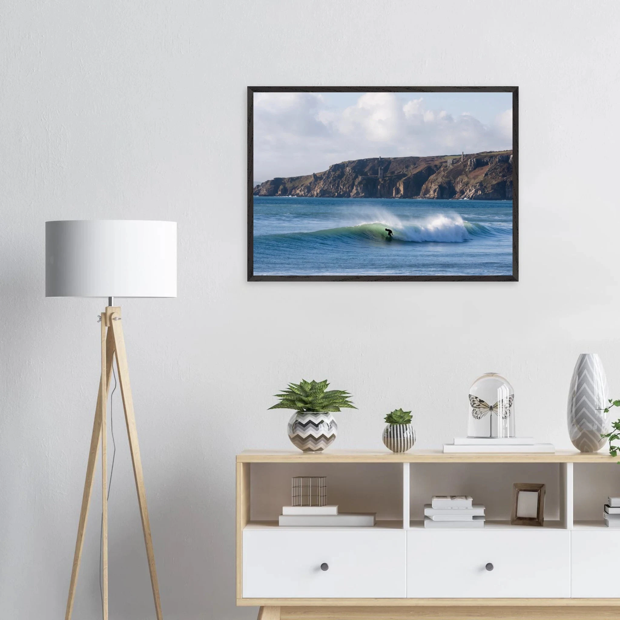 Newquay, England – Surfhauptstadt Cornwalls mit Fistral Beach und britischer Boardriders-Tradition. Poster im Galerie-Holzrahmen.