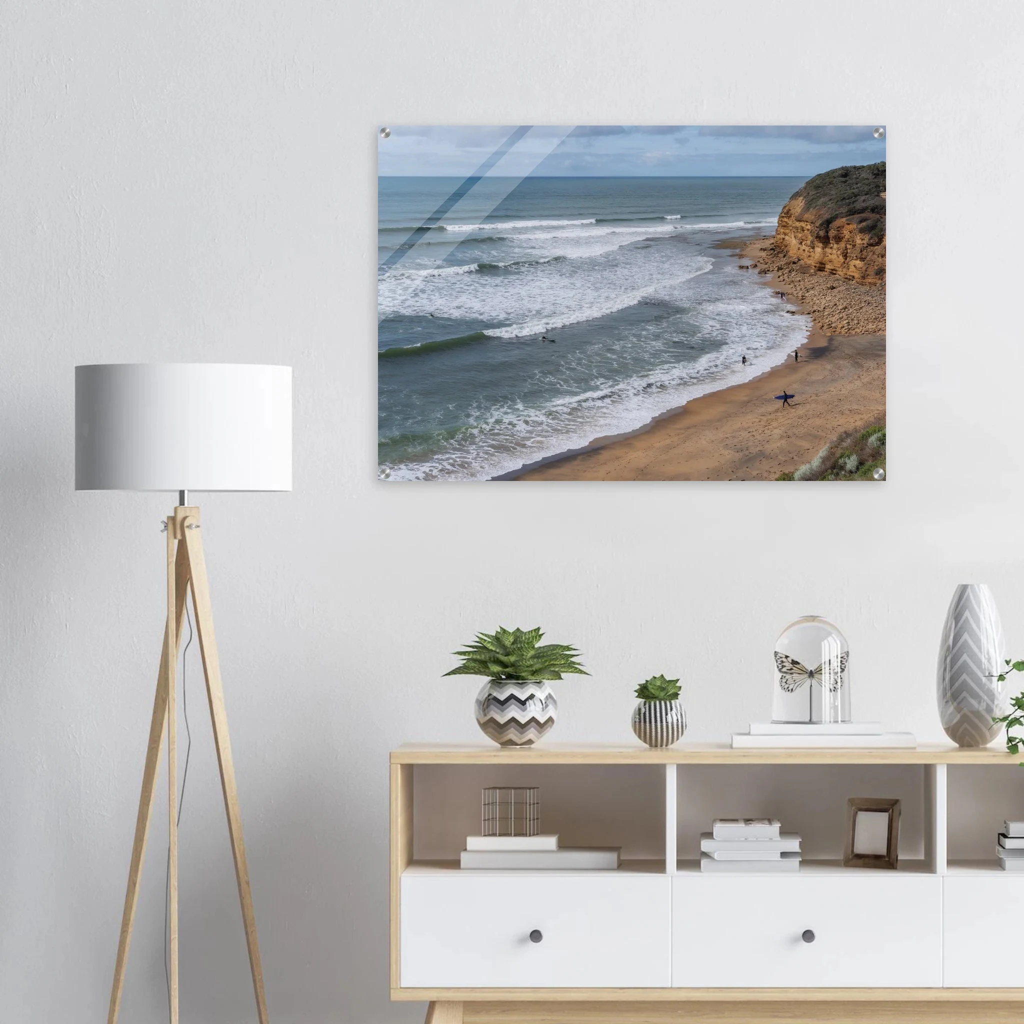 Torquay, Australien – Heimat der Bells Beach und Sitz der Surfmarken Rip Curl und Quiksilver in Victoria. Kunstdruck auf Acrylglas.