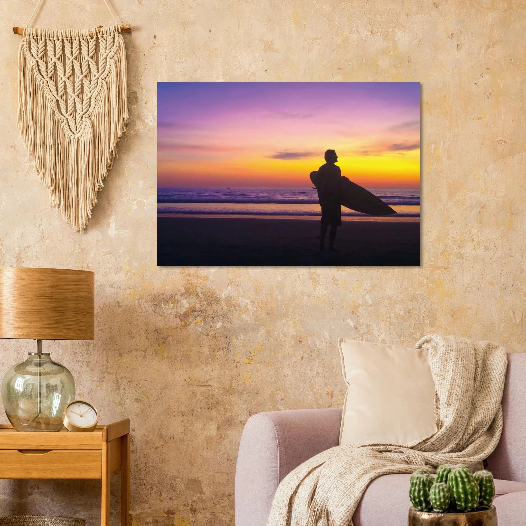 Montañita, Ecuador – Pazifik-Surferdorf an der Ruta del Sol mit rechtem Pointbreak und Backpacker-Szene. Kunstdruck auf Alu-Dibond.