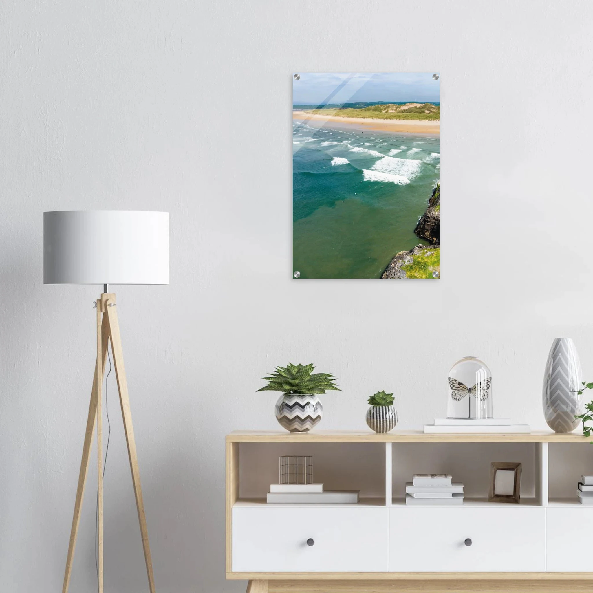 Bundoran, Irland – Atlantik-Surfspot in der Grafschaft Donegal mit Reefbreak The Peak und kaltem Wasser. Kunstdruck auf Acrylglas.