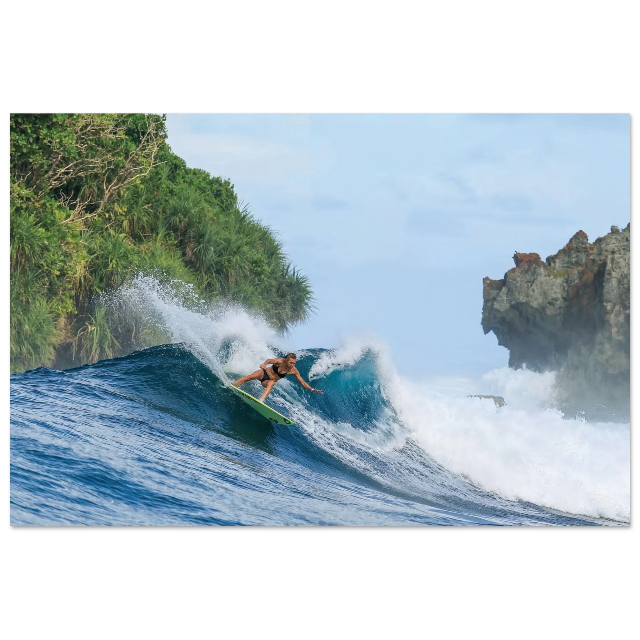 Siargao, Philippinen – Tropische Insel mit rechtem Reefbreak Cloud 9, Austragungsort der Siargao Cup. Kunstdruck auf Alu-Dibond.