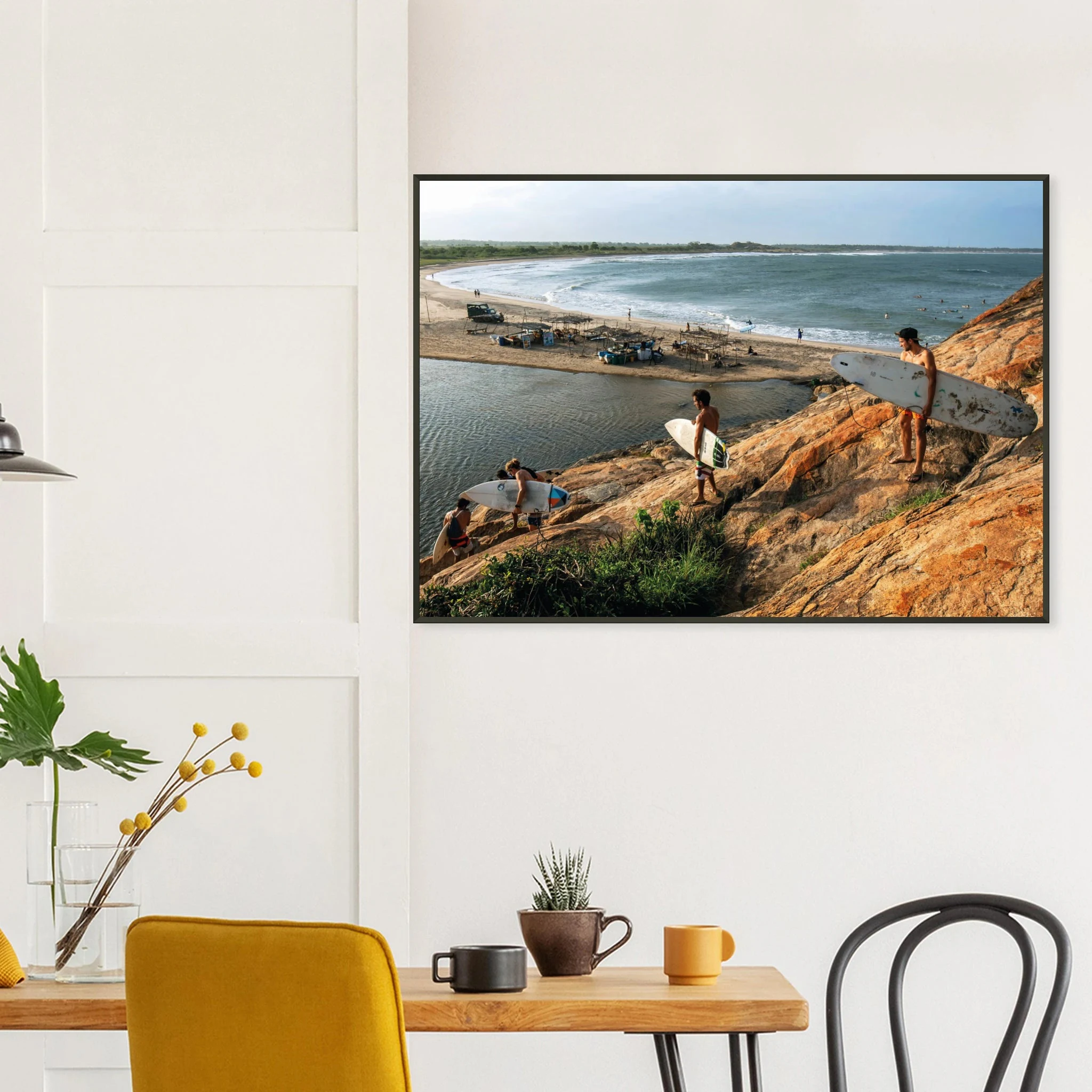 Arugam Bay, Sri Lanka – Rechter Pointbreak an der Ostküste Sri Lankas mit langer Saison von Mai bis September. Poster im Metallrahmen.