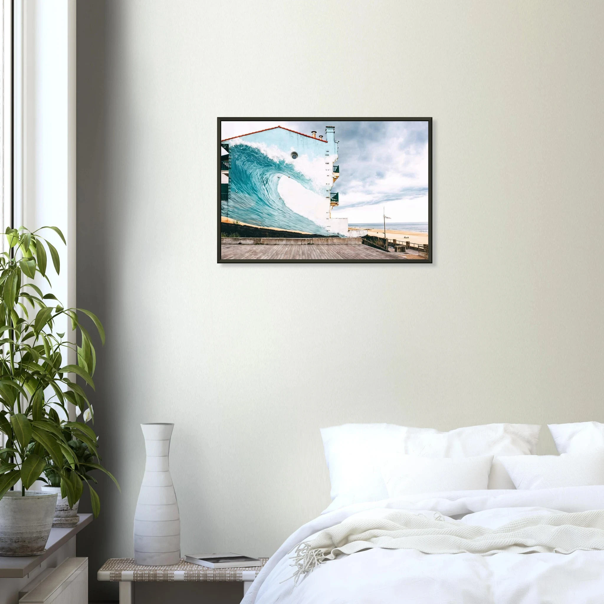 Hossegor, Frankreich – Beachbreak-Hotspot in den Landes, Austragungsort der WSL-Quiksilver-Pro-Wettkämpfe. Poster im Metallrahmen.