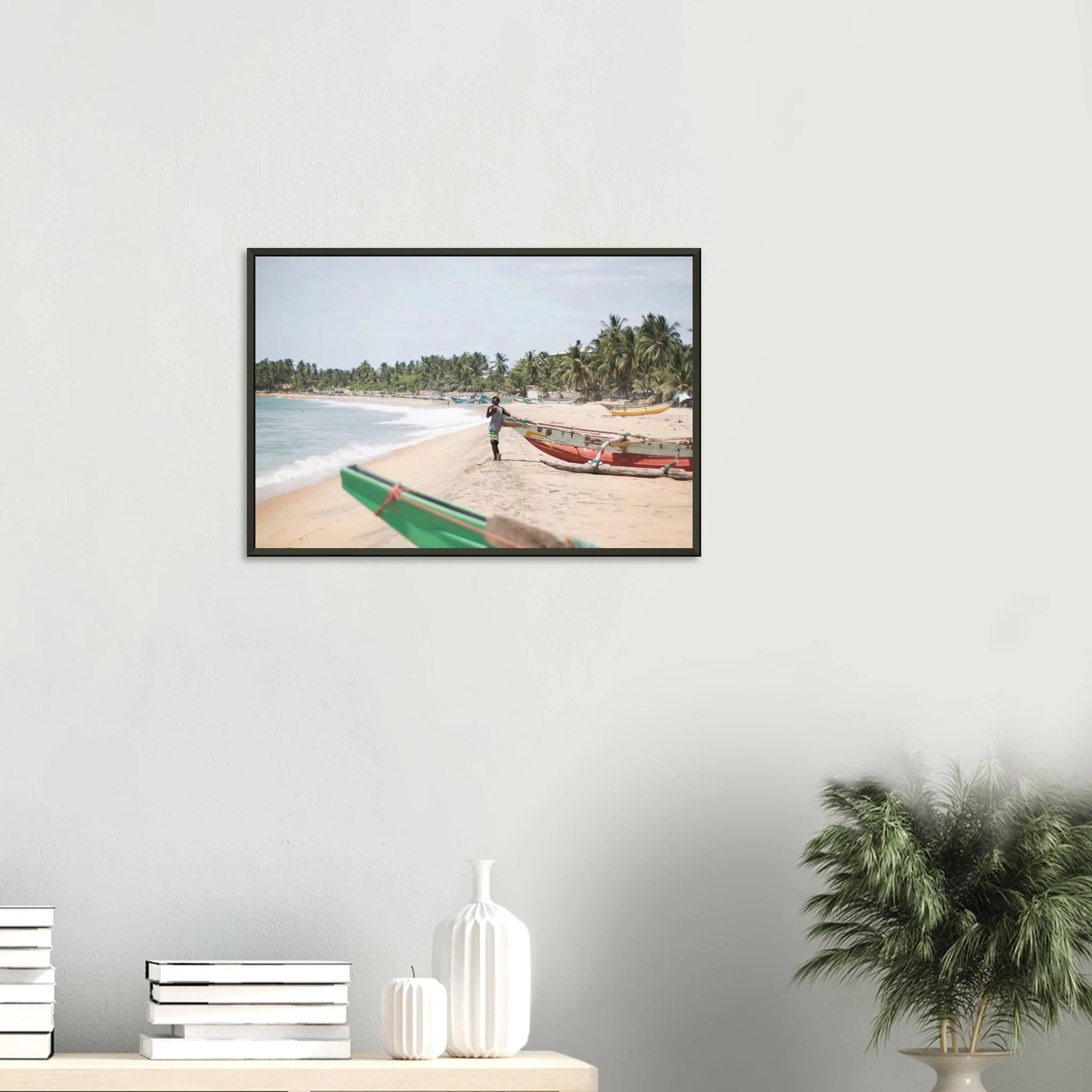Arugam Bay, Sri Lanka – Rechter Pointbreak an der Ostküste Sri Lankas mit langer Saison von Mai bis September. Poster im Metallrahmen.