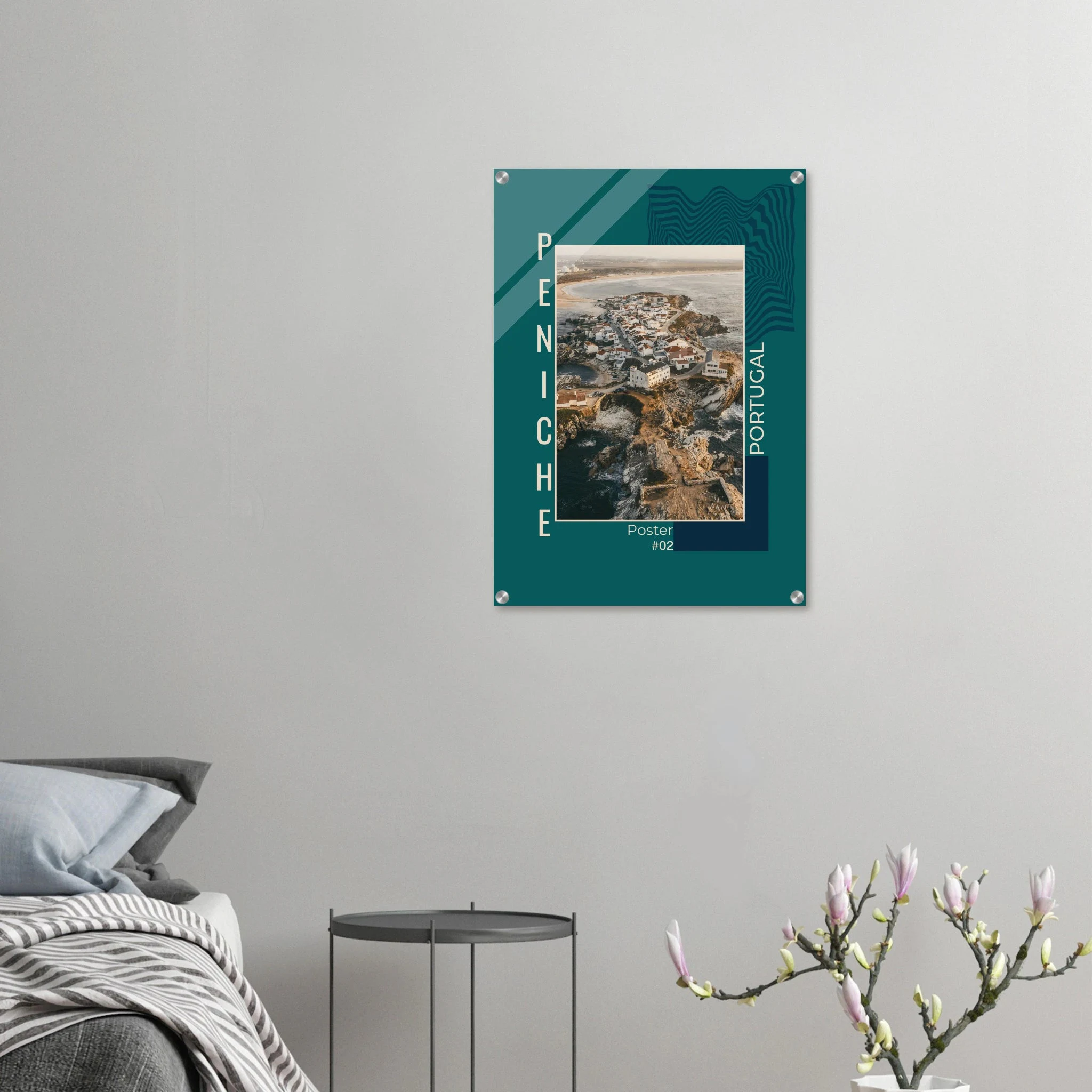 Peniche, Portugal – Halbinsel mit Supertubos-Beachbreak, Austragungsort der WSL Meo Rip Curl Pro Portugal. Kunstdruck auf Acrylglas.
