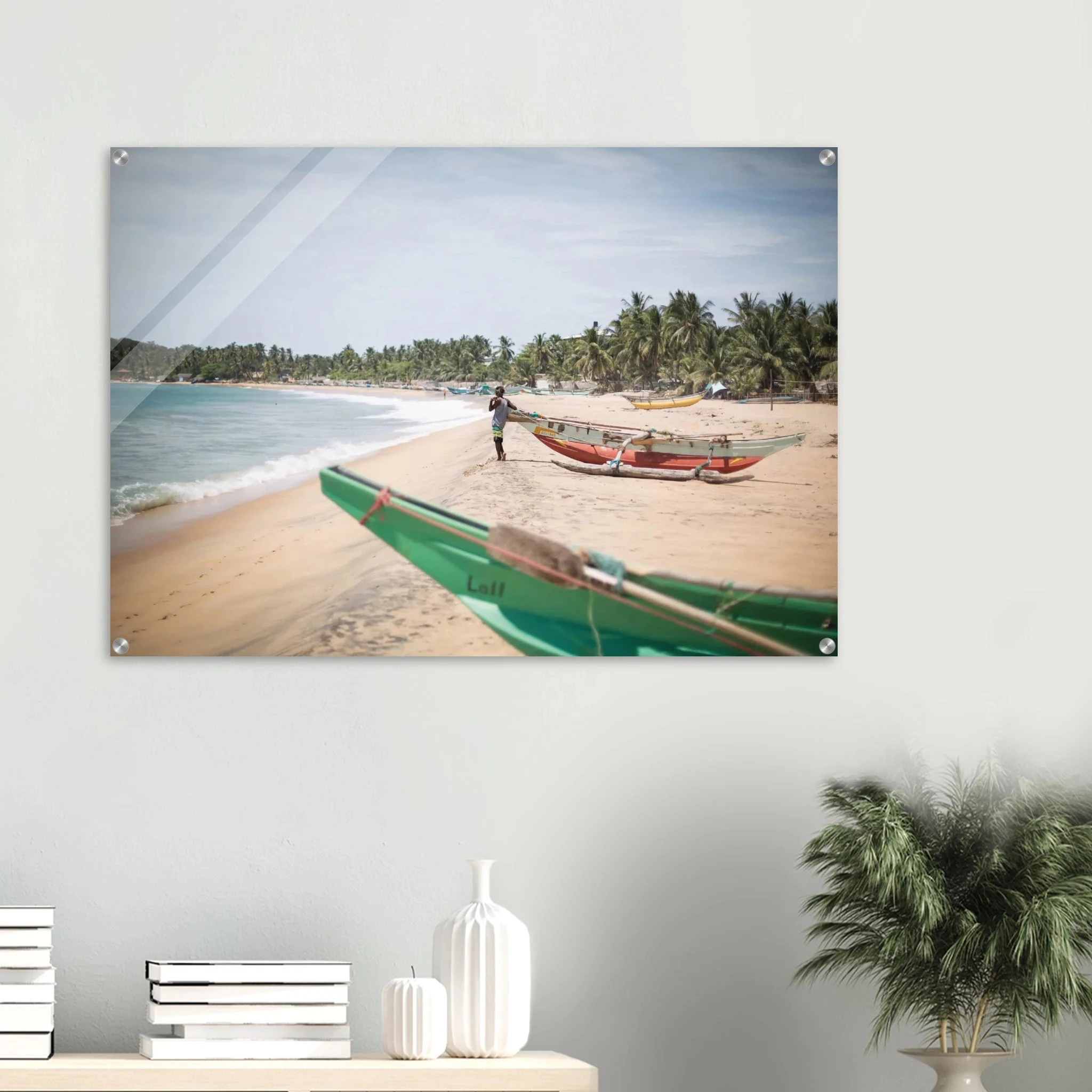 Arugam Bay, Sri Lanka – Rechter Pointbreak an der Ostküste Sri Lankas mit langer Saison von Mai bis September. Kunstdruck auf Acrylglas.