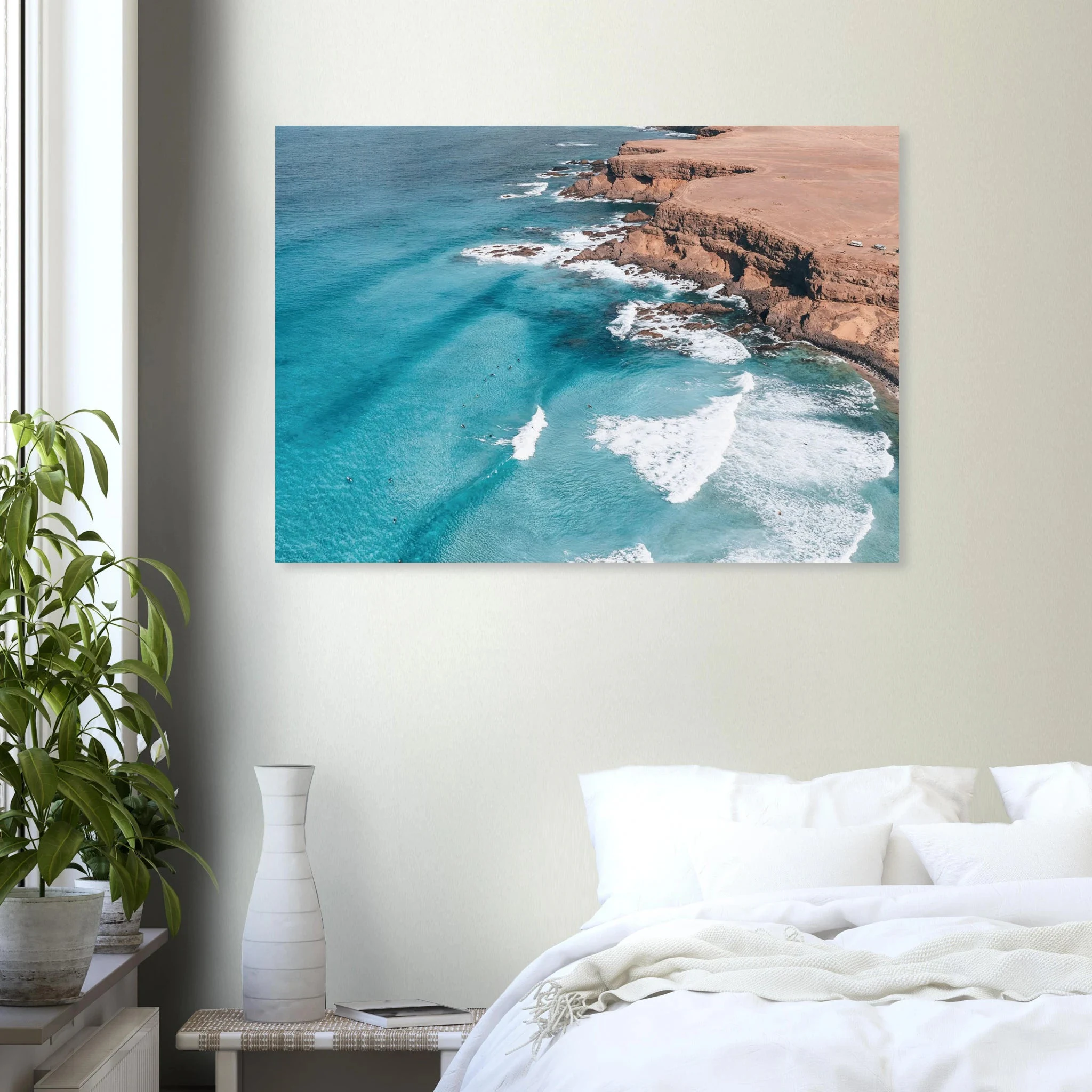 Fuerteventura, Spanien – Kanareninsel mit Vulkangestein-Reefbreaks im Norden und ganzjährig konstantem Atlantik-Swell. Poster.