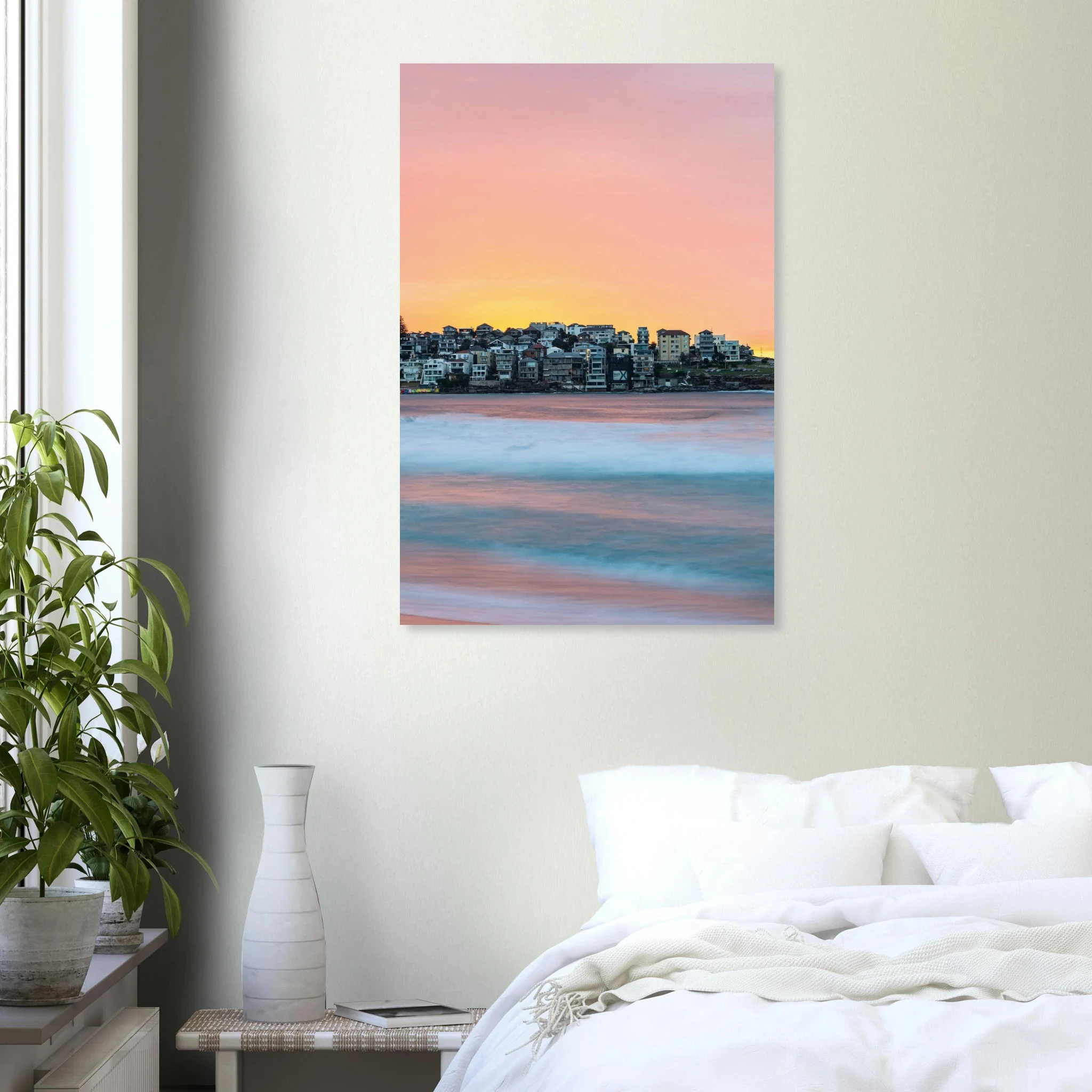 Bondi Beach, Australien – Ikonischer Stadtstrand im Osten Sydneys mit klassischem Beachbreak und Surfkultur-Geschichte. Kunstdruck auf Alu-Dibond.