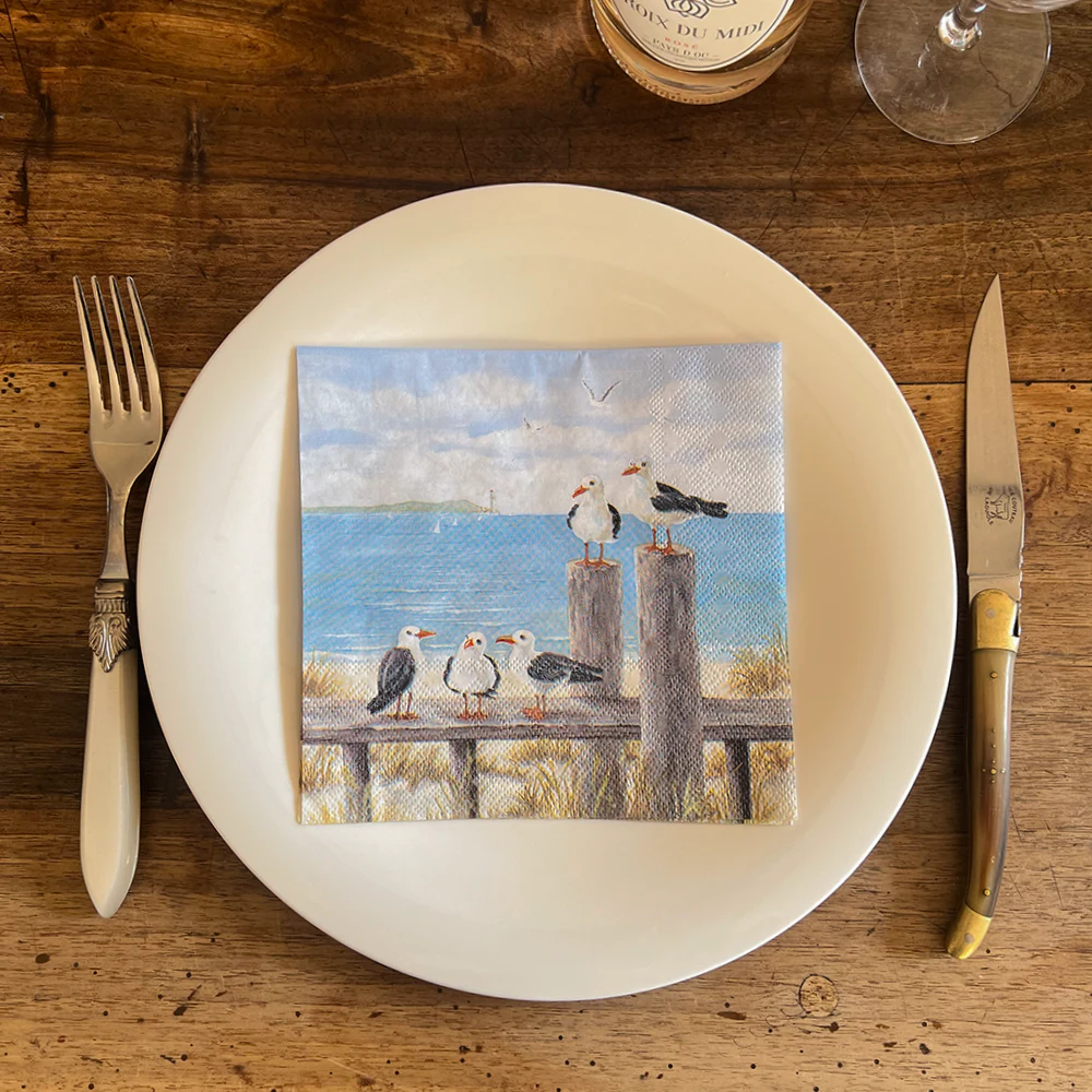 Maritime Servietten mit Strandmotiv