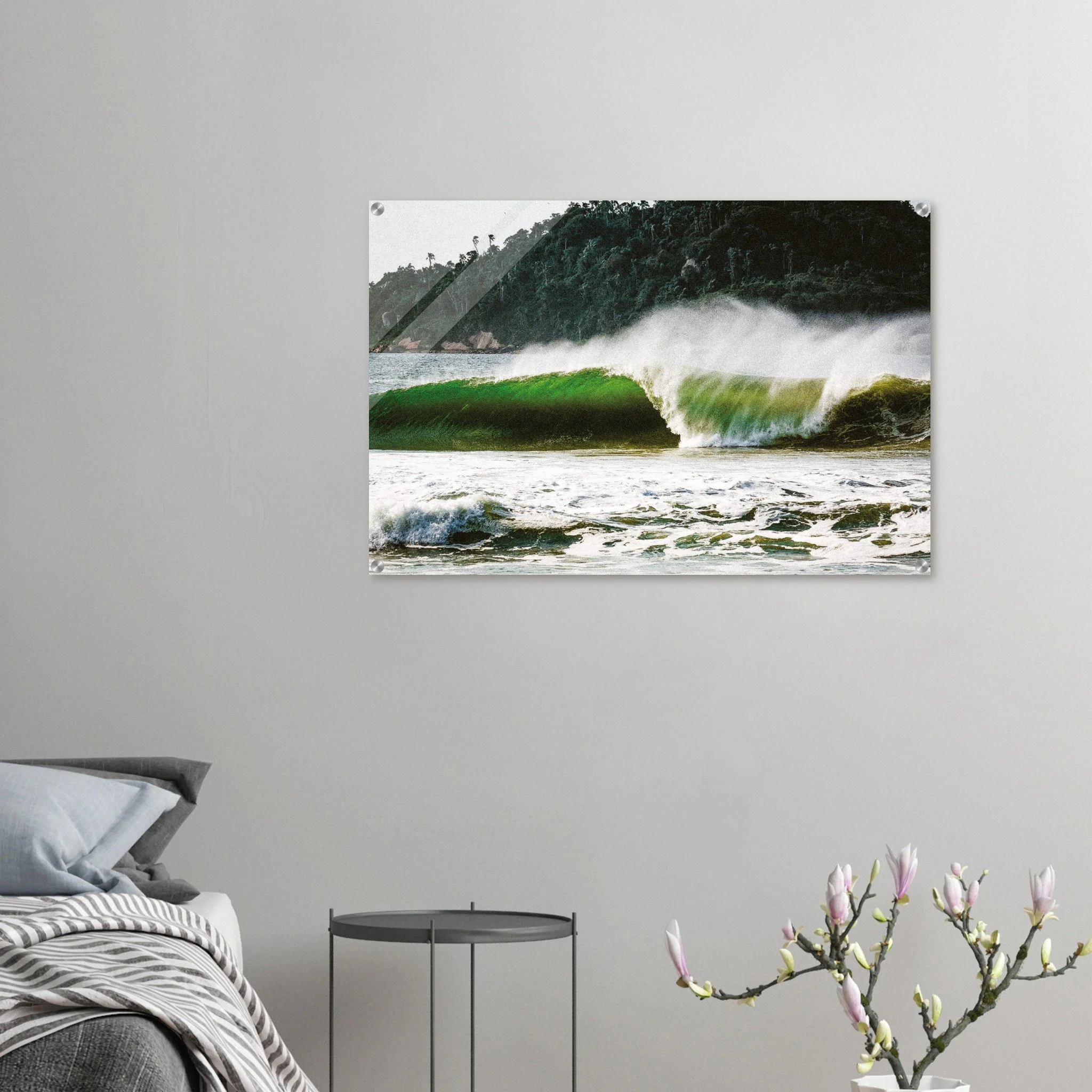 Florianópolis, Brasilien – Insel in Santa Catarina mit über 40 Stränden und Heimspot brasilianischer Pro-Surfer. Kunstdruck auf Acrylglas.