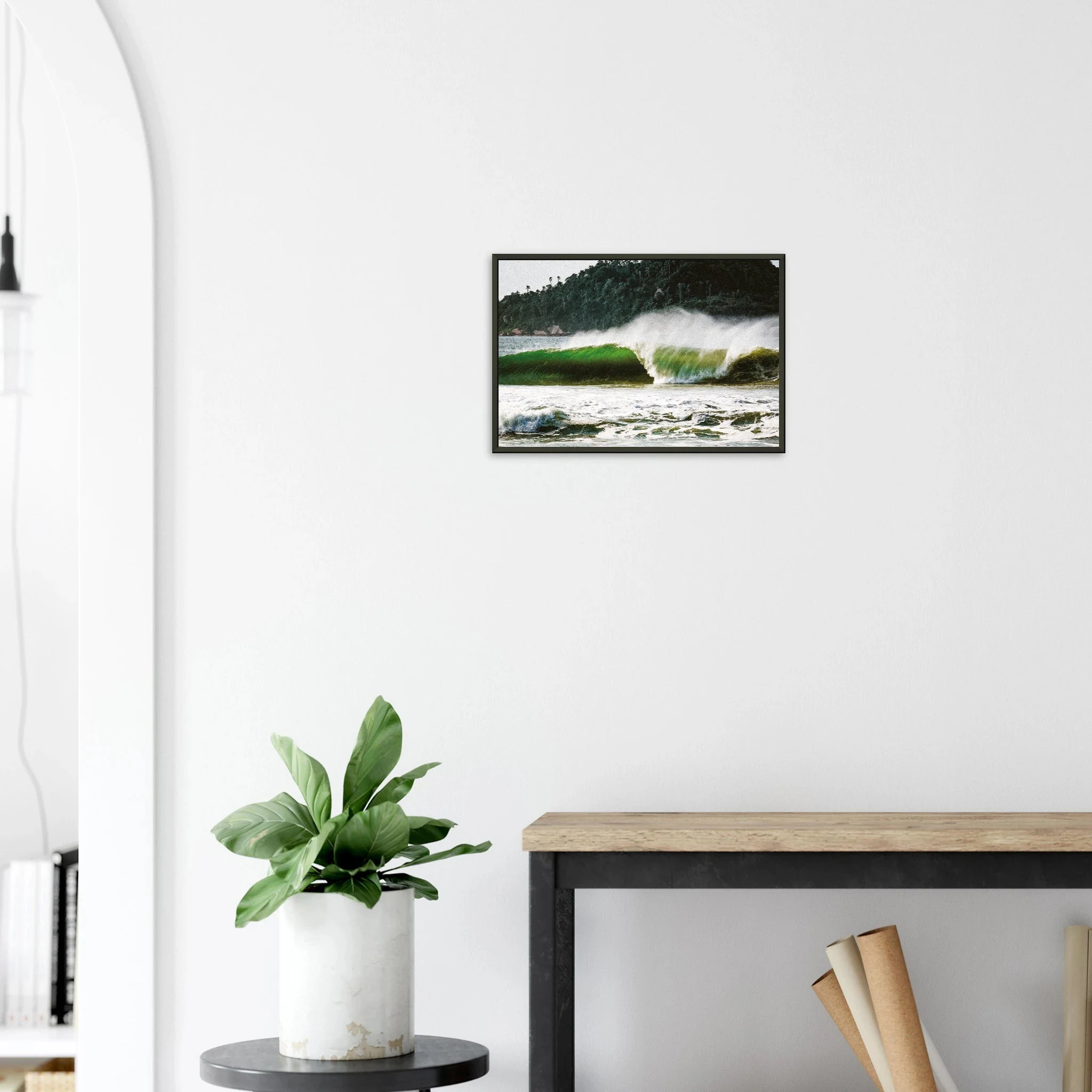 Florianópolis, Brasilien – Insel in Santa Catarina mit über 40 Stränden und Heimspot brasilianischer Pro-Surfer. Poster im Metallrahmen.