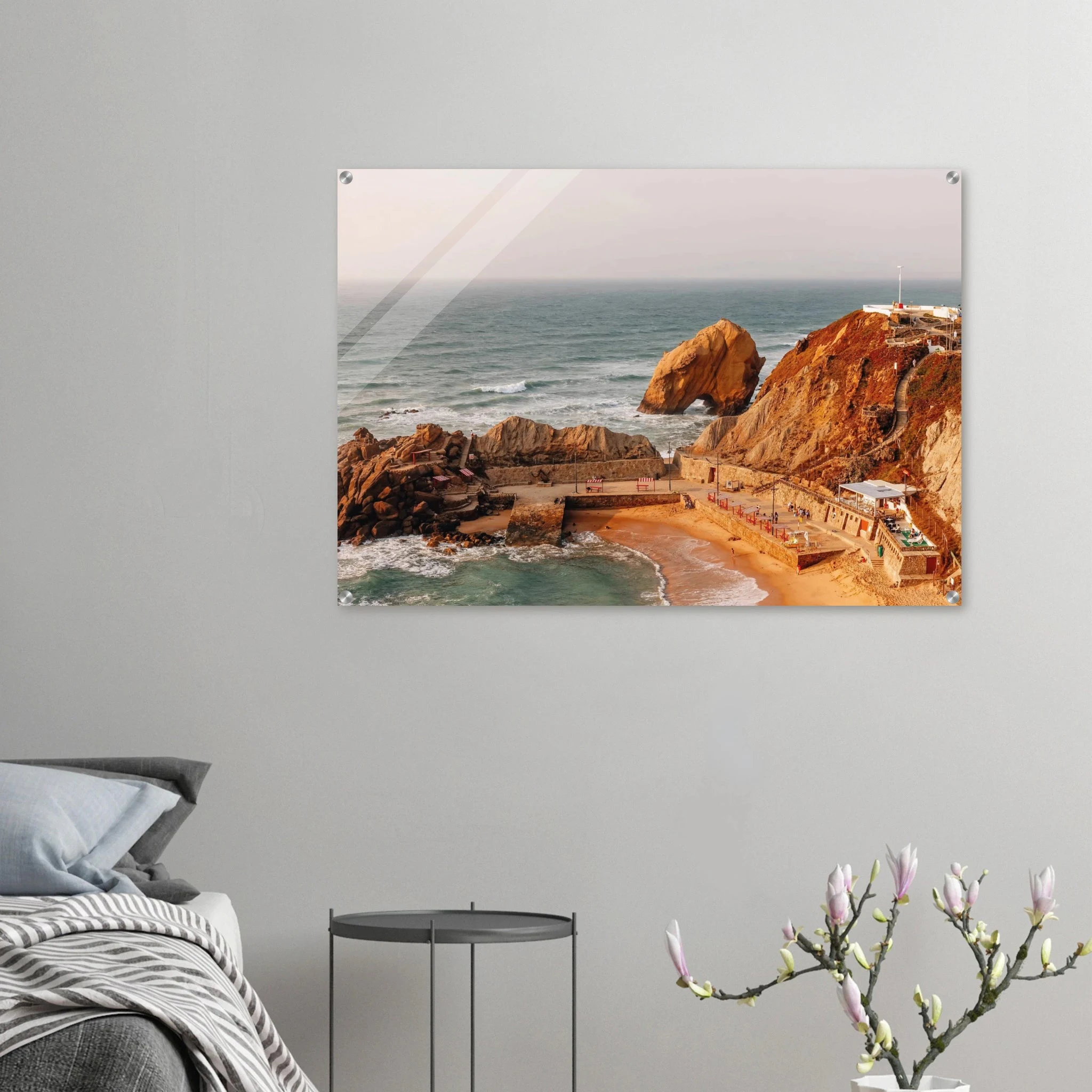 Santa Cruz, Spanien – Kanarische Hauptstadt Teneriffas mit Reefbreaks an der Nordküste wie El Confital. Kunstdruck auf Acrylglas.